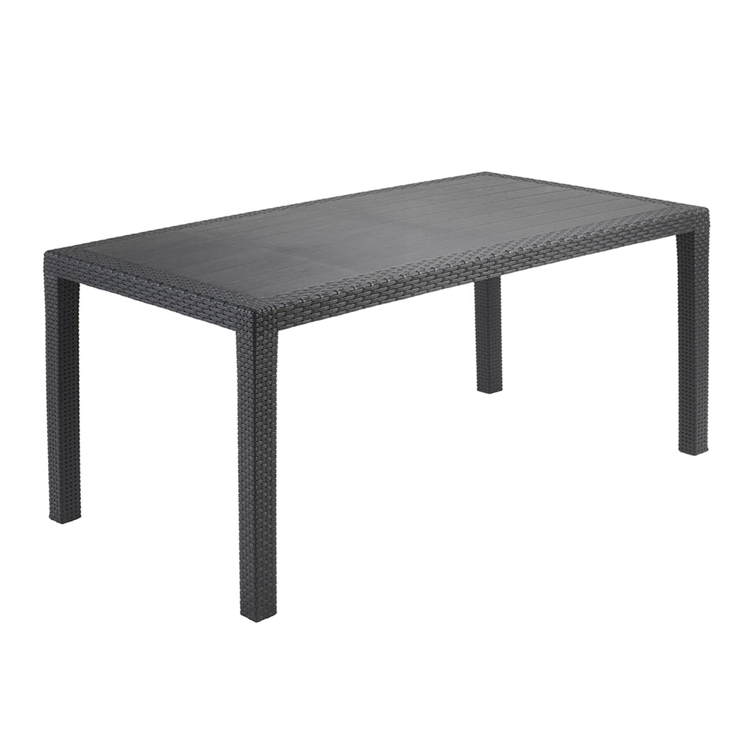 Set Bar Giardino Polyrattan Grigio/Nero - Tavolo E Sgabelli Alti - Foto 6