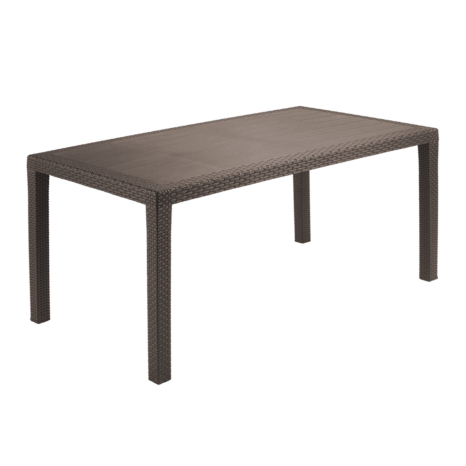 PROGARDEN - Tavolo da giardino Rettangolare Joker Moka Linea Rattan - h72x138x78 cm
