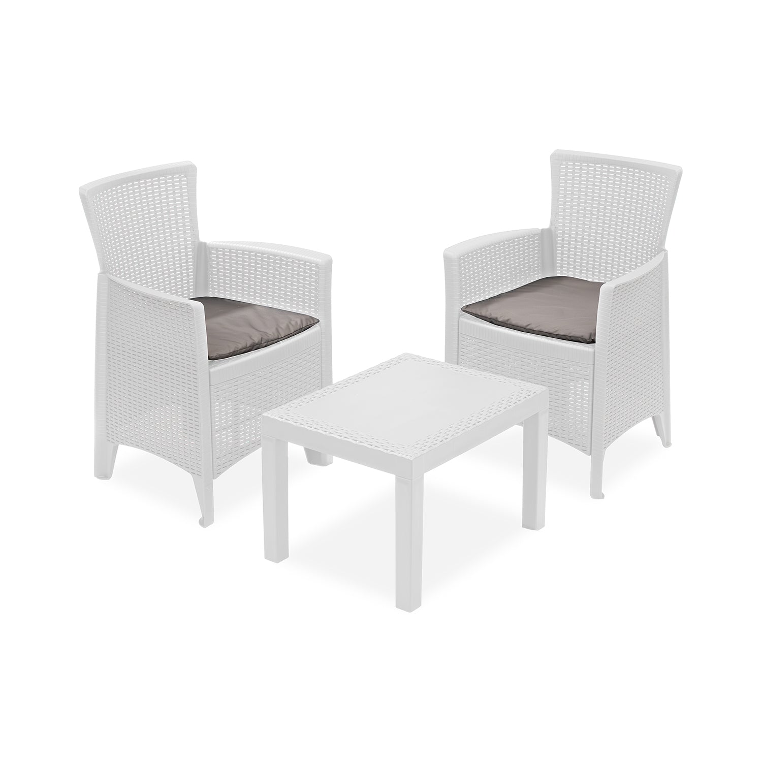 PROGARDEN - Set da giardino Forest 3 Pezzi Bianco Linea Rattan