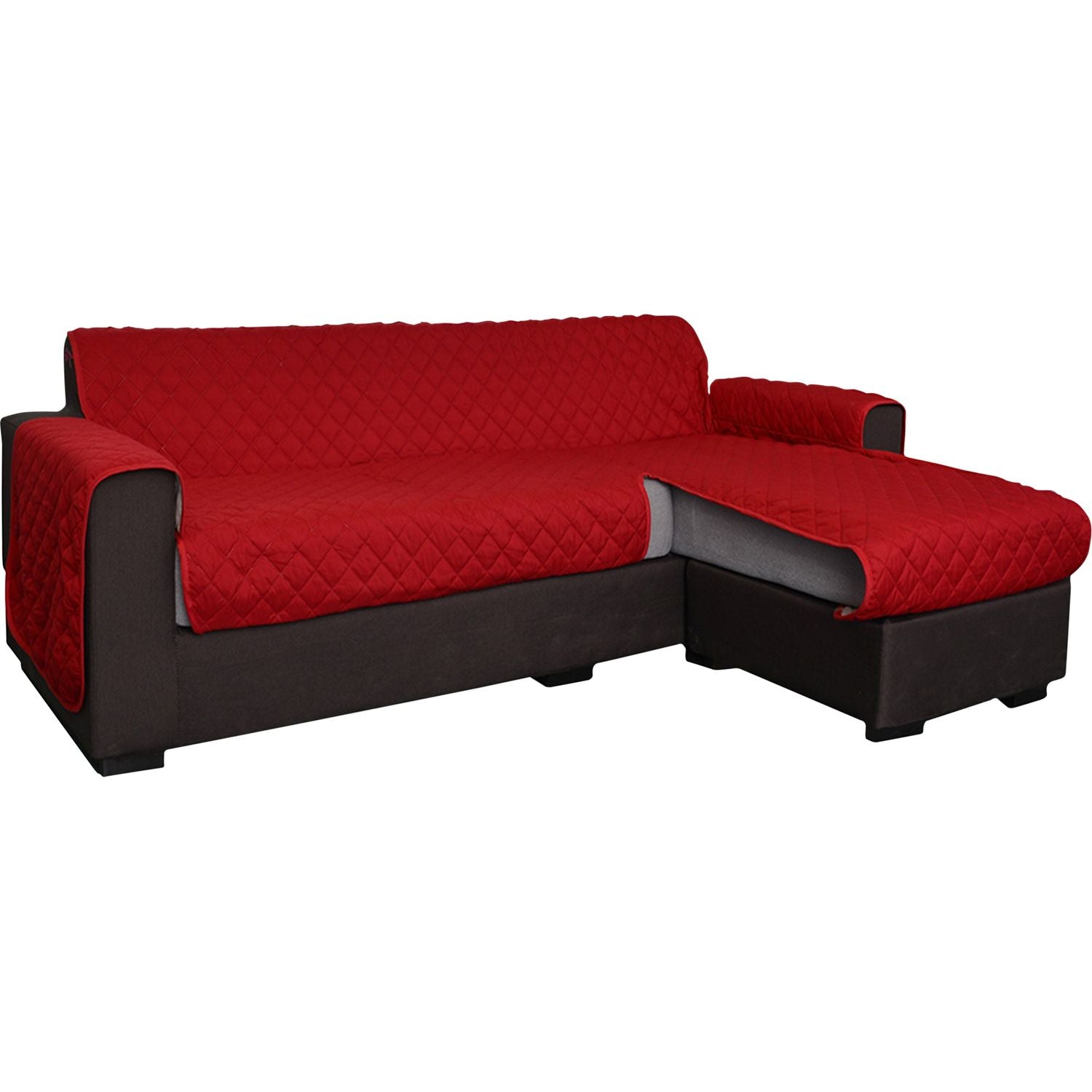 FRATELLI ZAMBETTI - Copridivano con penisola Simple Bordeaux 2 posti