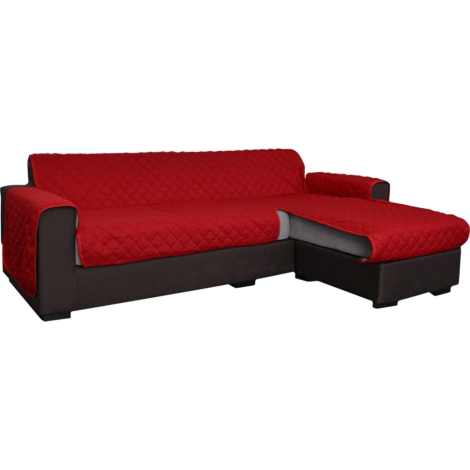 FRATELLI ZAMBETTI - Copridivano con penisola Simple Bordeaux 3 posti