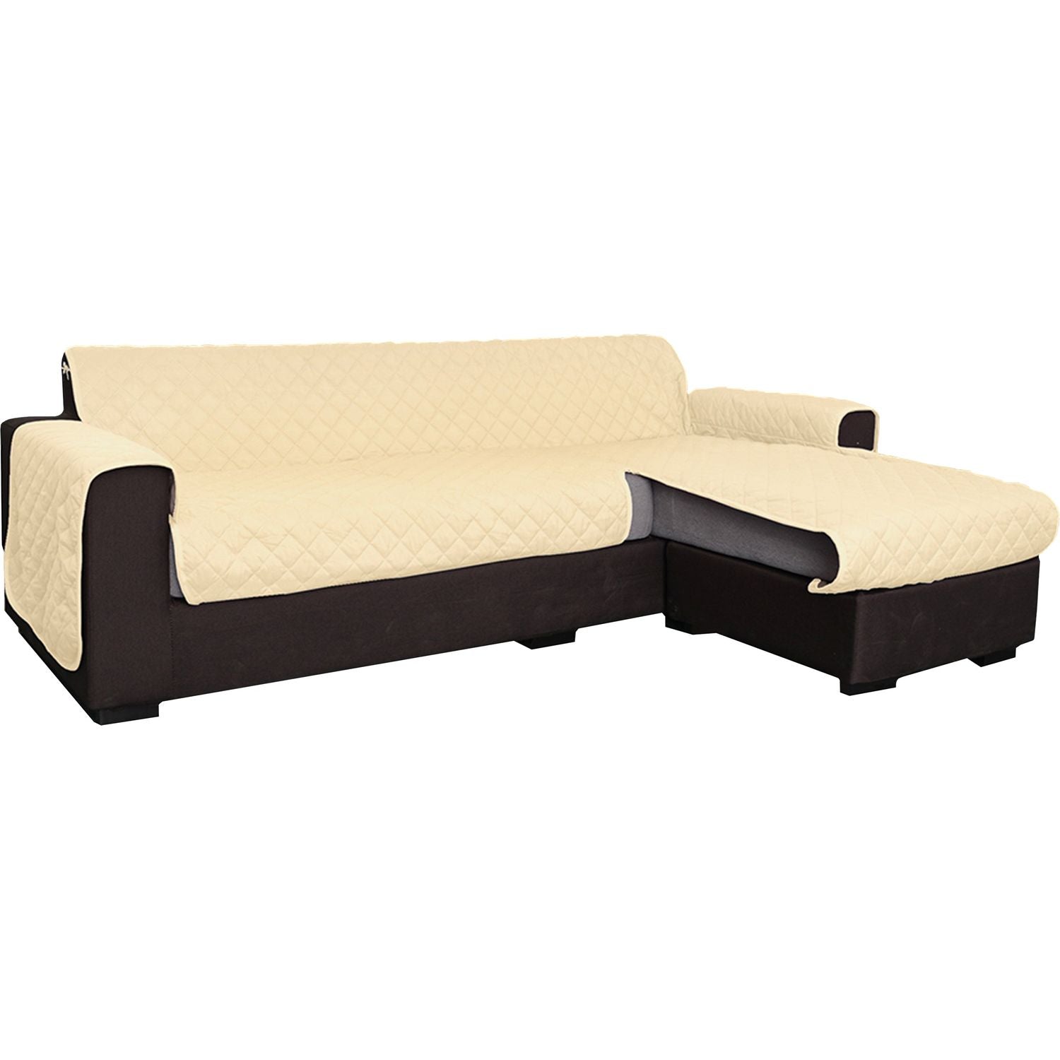 FRATELLI ZAMBETTI - Copridivano con penisola Simple Panna 3 posti