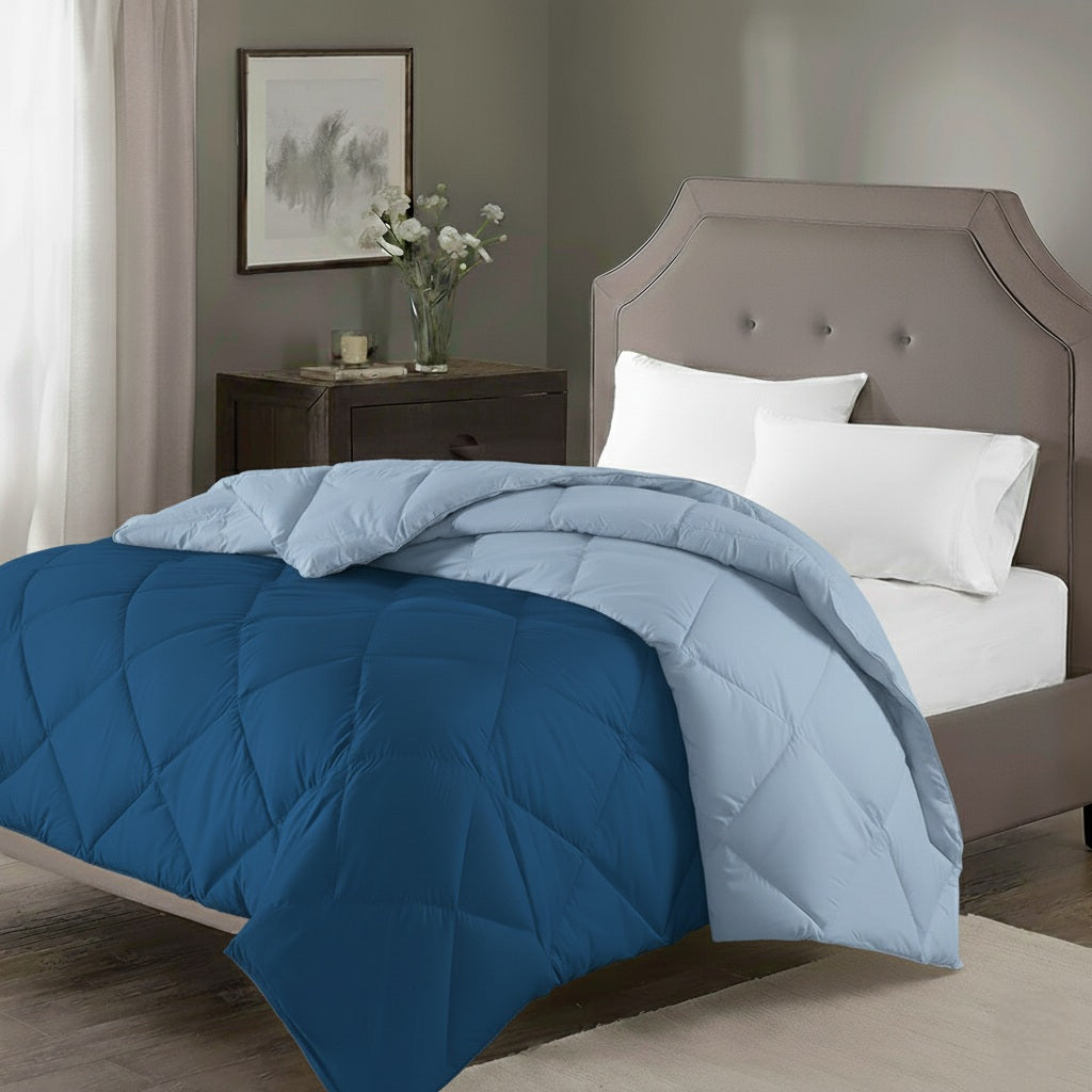 FRATELLI ZAMBETTI - Piumino Letto Singolo in microfibra Cape Horn Bicolore Blu/Azzurro 155x200 cm