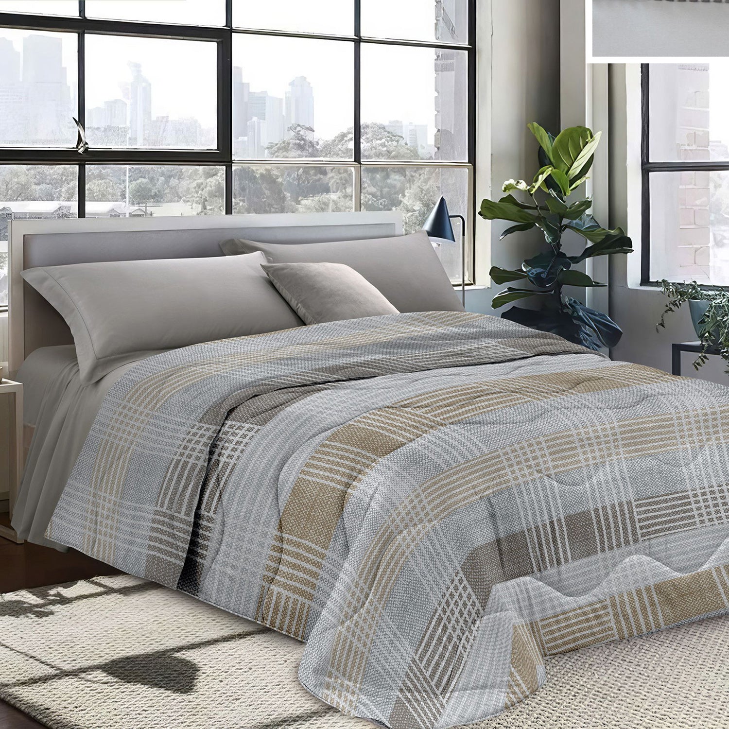 FRATELLI ZAMBETTI - Trapunta Matrimoniale Lavinia Stampata Microfibra Disegno 52 260x260 cm