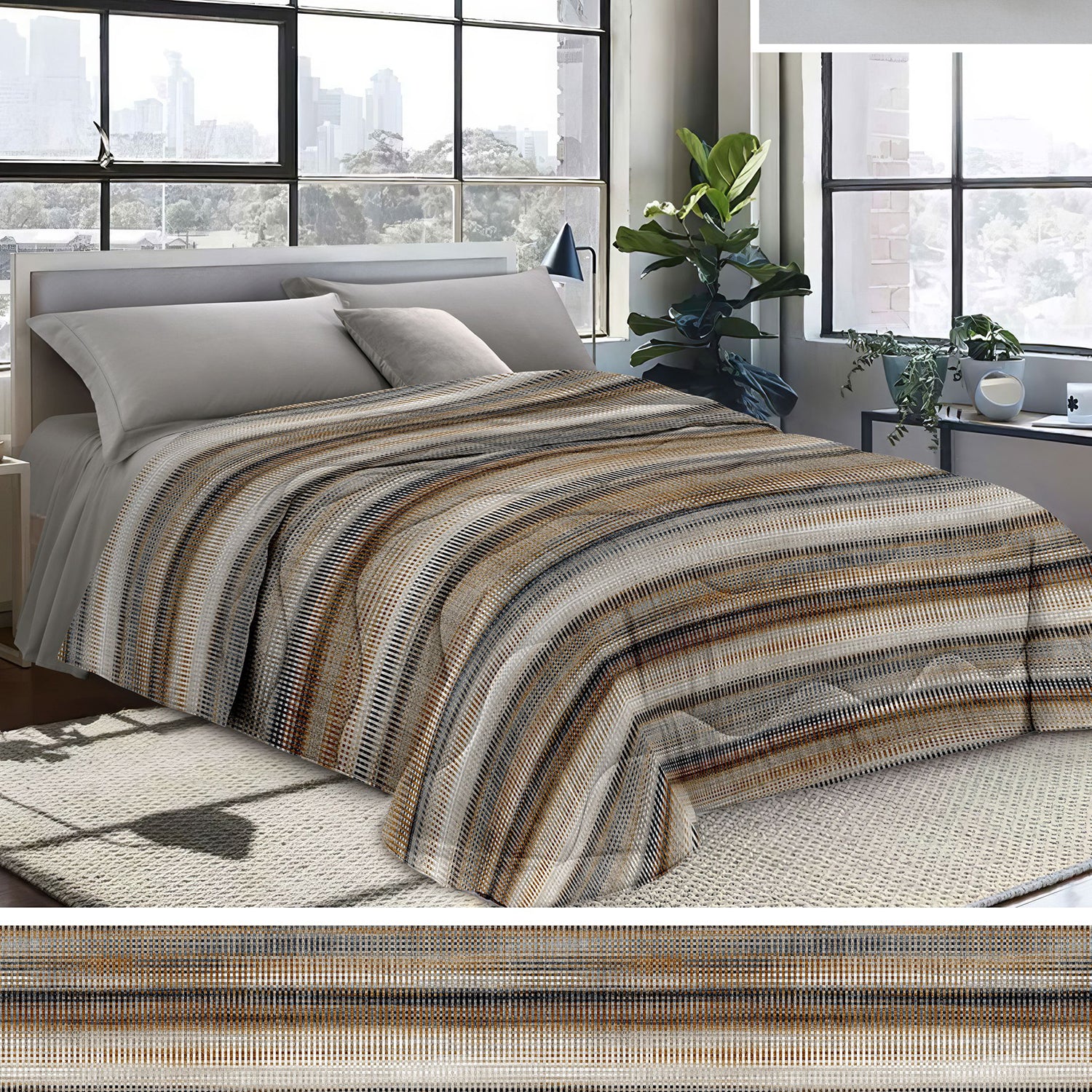 FRATELLI ZAMBETTI - Trapunta Letto Singolo Virginia Stampata Microfibra Disegno 8 160x250 cm