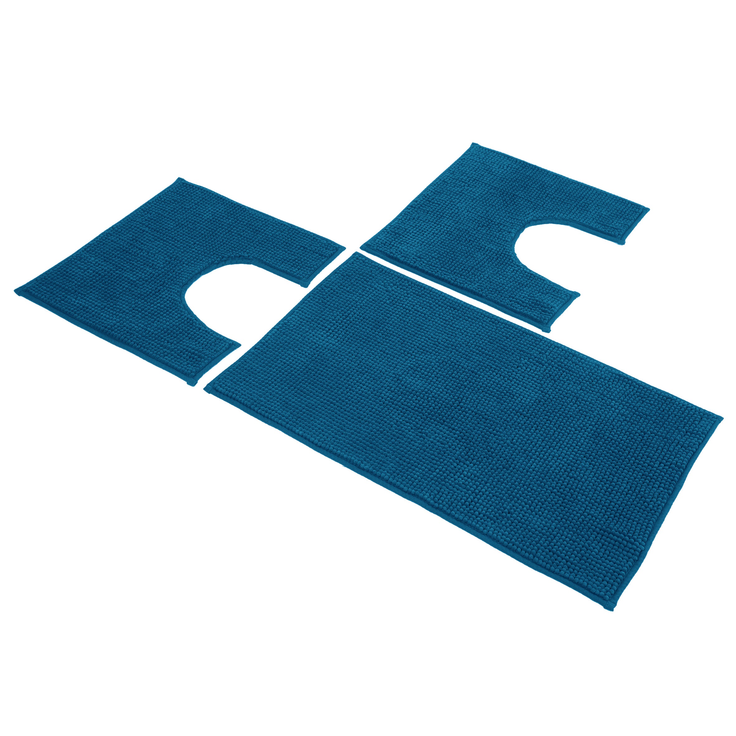 FRATELLI ZAMBETTI - Set tappeti bagno Poppy Petrolio Sophie Maison 3 pezzi