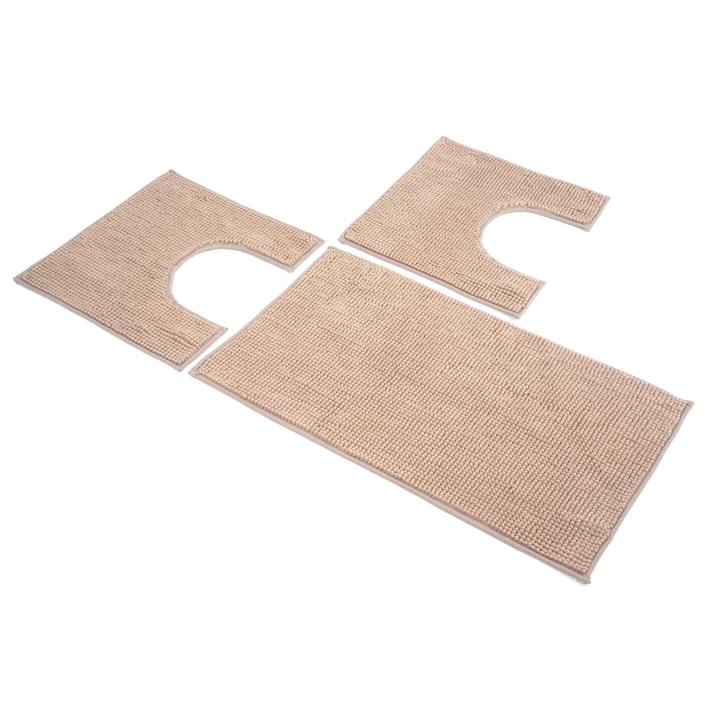 FRATELLI ZAMBETTI - Set tappeti bagno Poppy Tortora Sophie Maison 3 pezzi