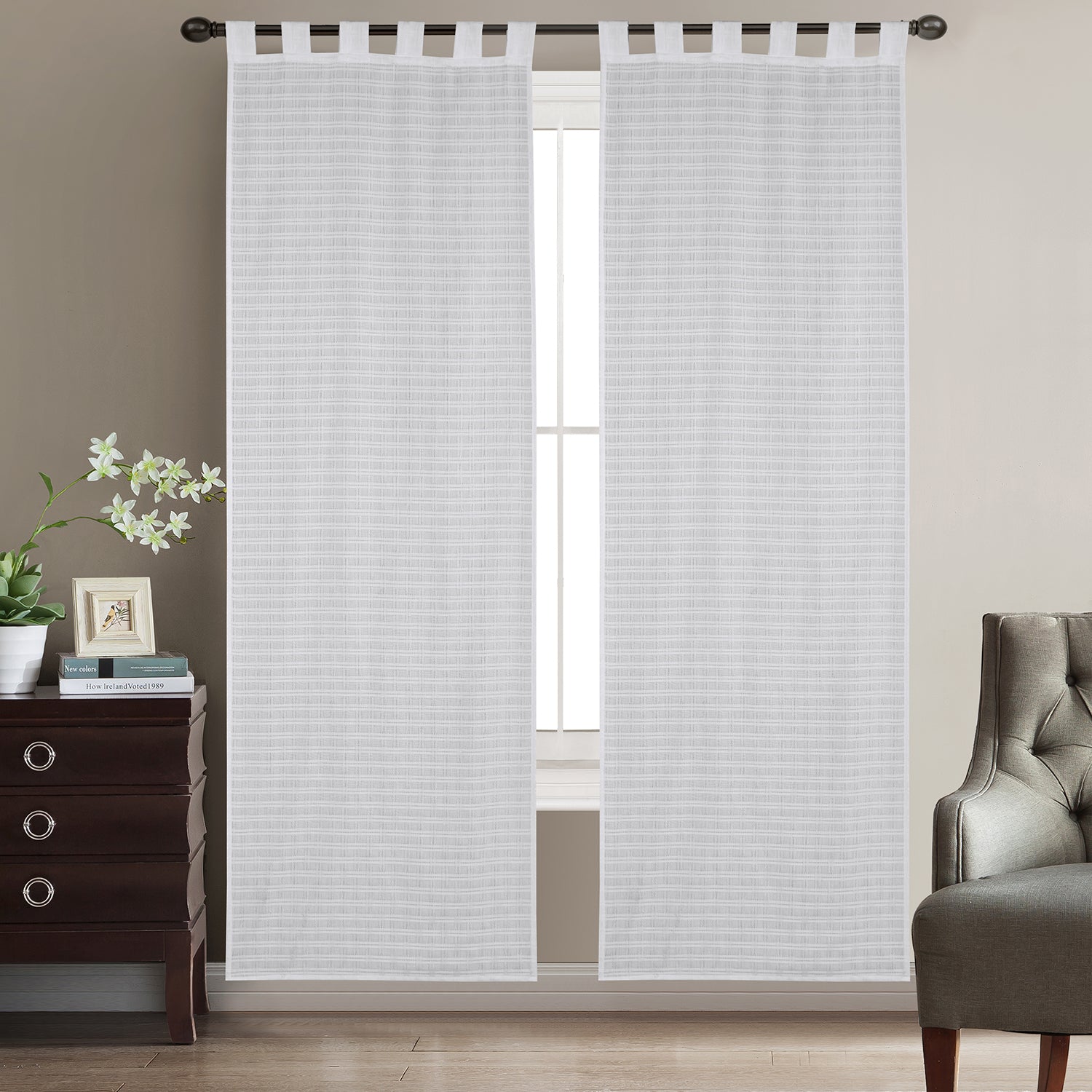 FRATELLI ZAMBETTI - Tenda Jerry in Tessuto Jacquard Bianco 140x280 cm