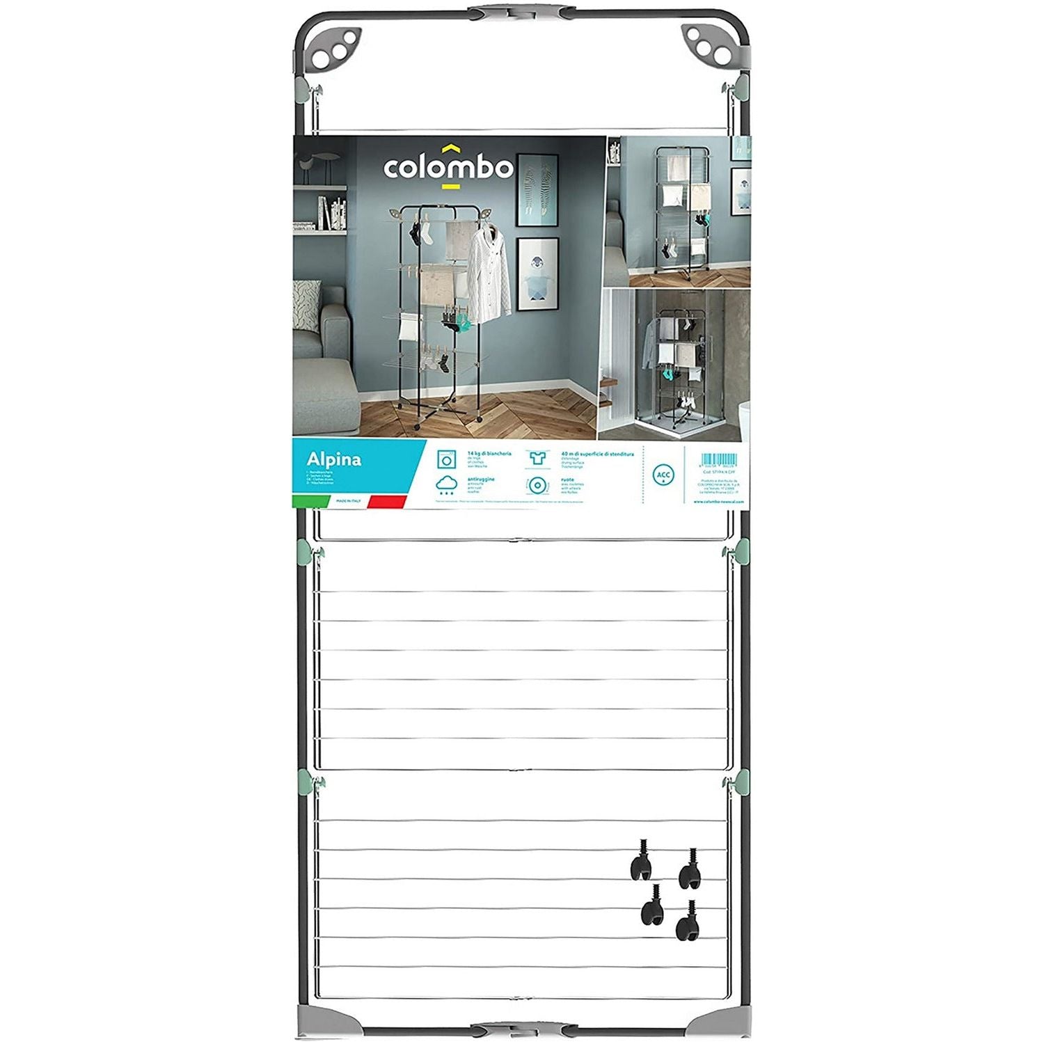COLOMBO - Stendibiancheria verticale 3 ripiani Alpina 30 - 30 metri di stenditura