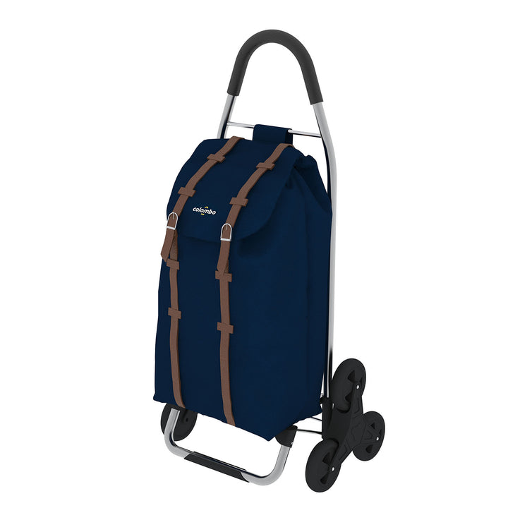 COLOMBO - Carrello porta spesa Dakar 3 con 6 Ruote Blu Navy 50 litri