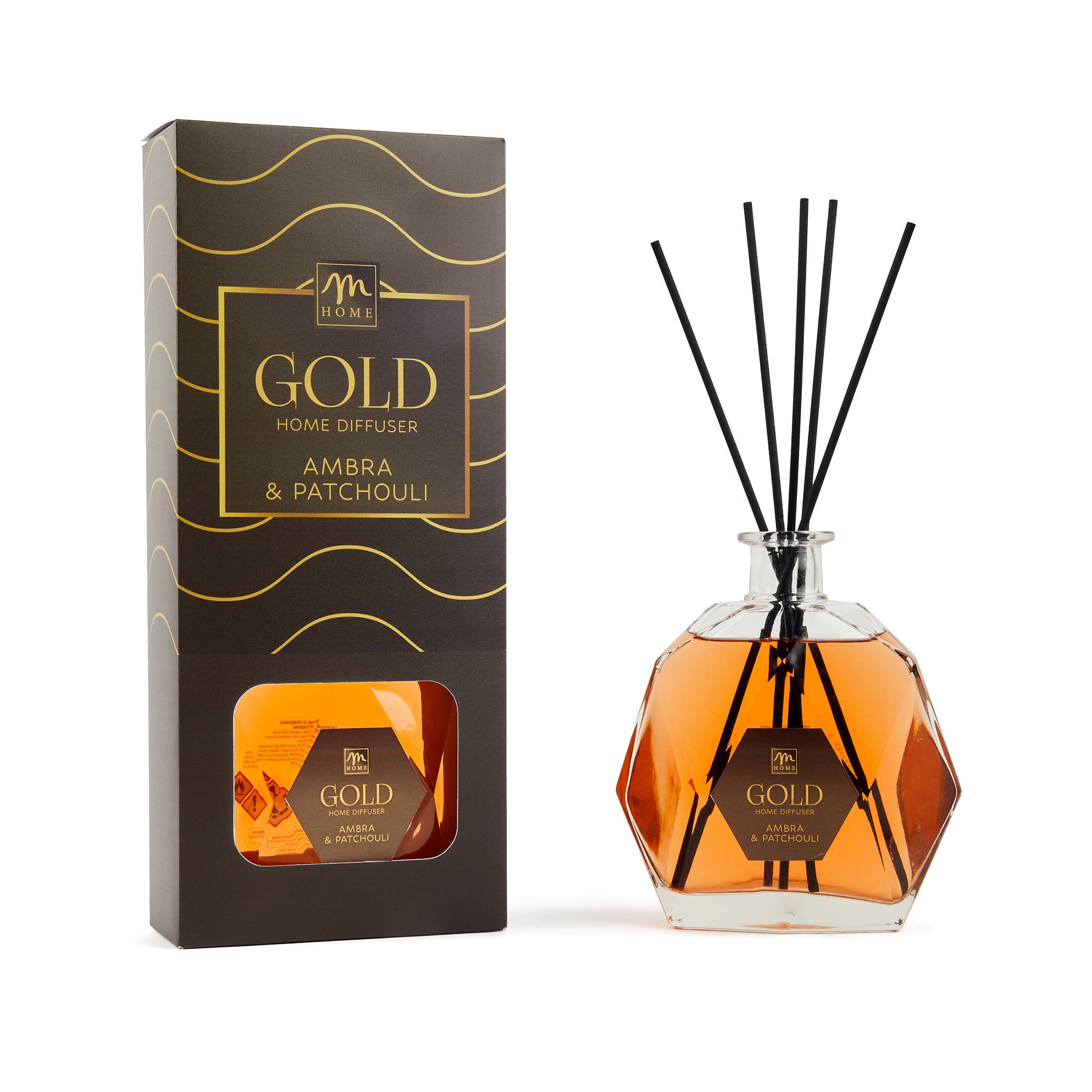 MERCURY - Diffusore di Fragranza Ambiente Gold Ambra & Patchouli con Bastoncini 700 ml