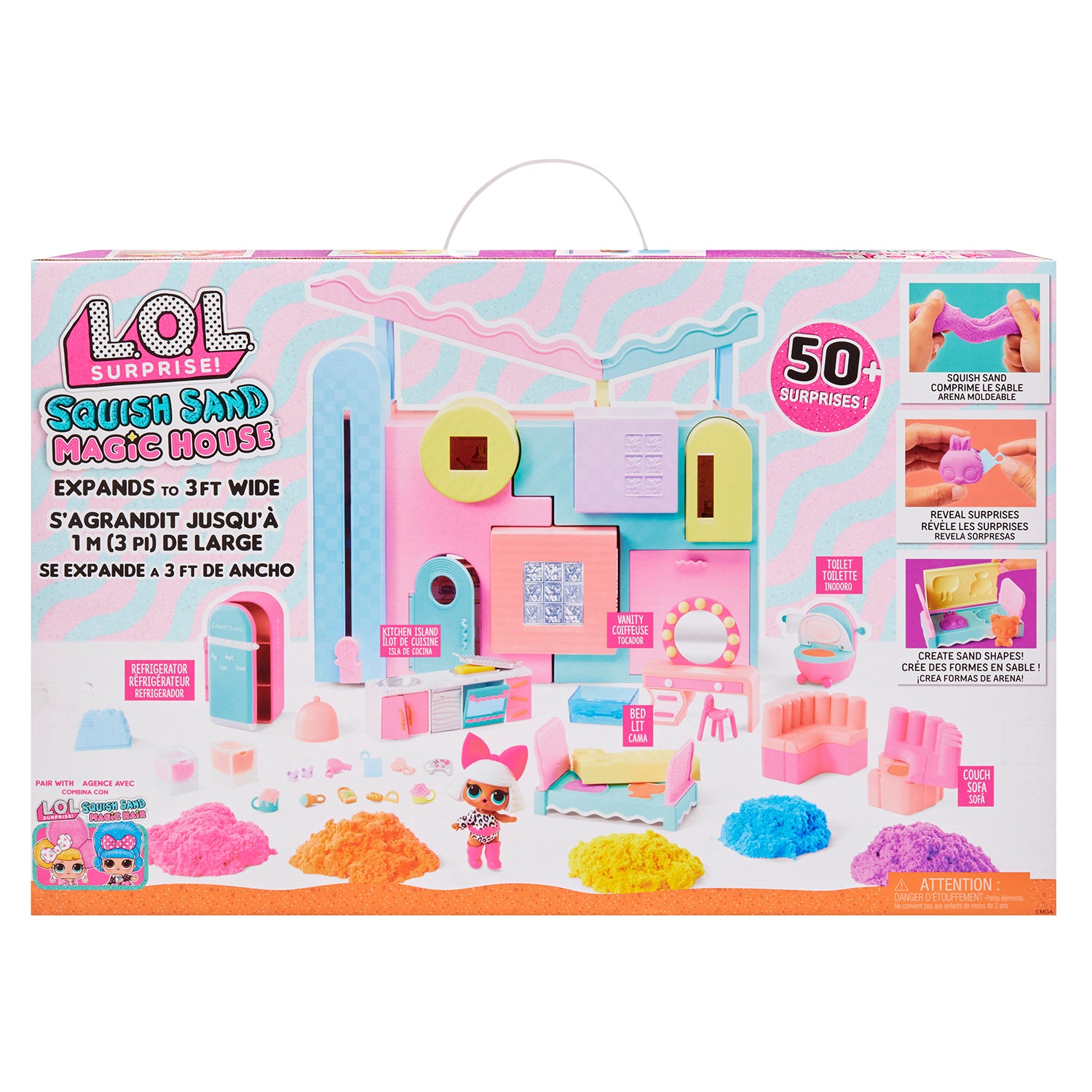 MGA ENTERTAINMENT - LOL Surprise Squish Sand Magic House con Tot Diva - Oltre 50 Sorprese