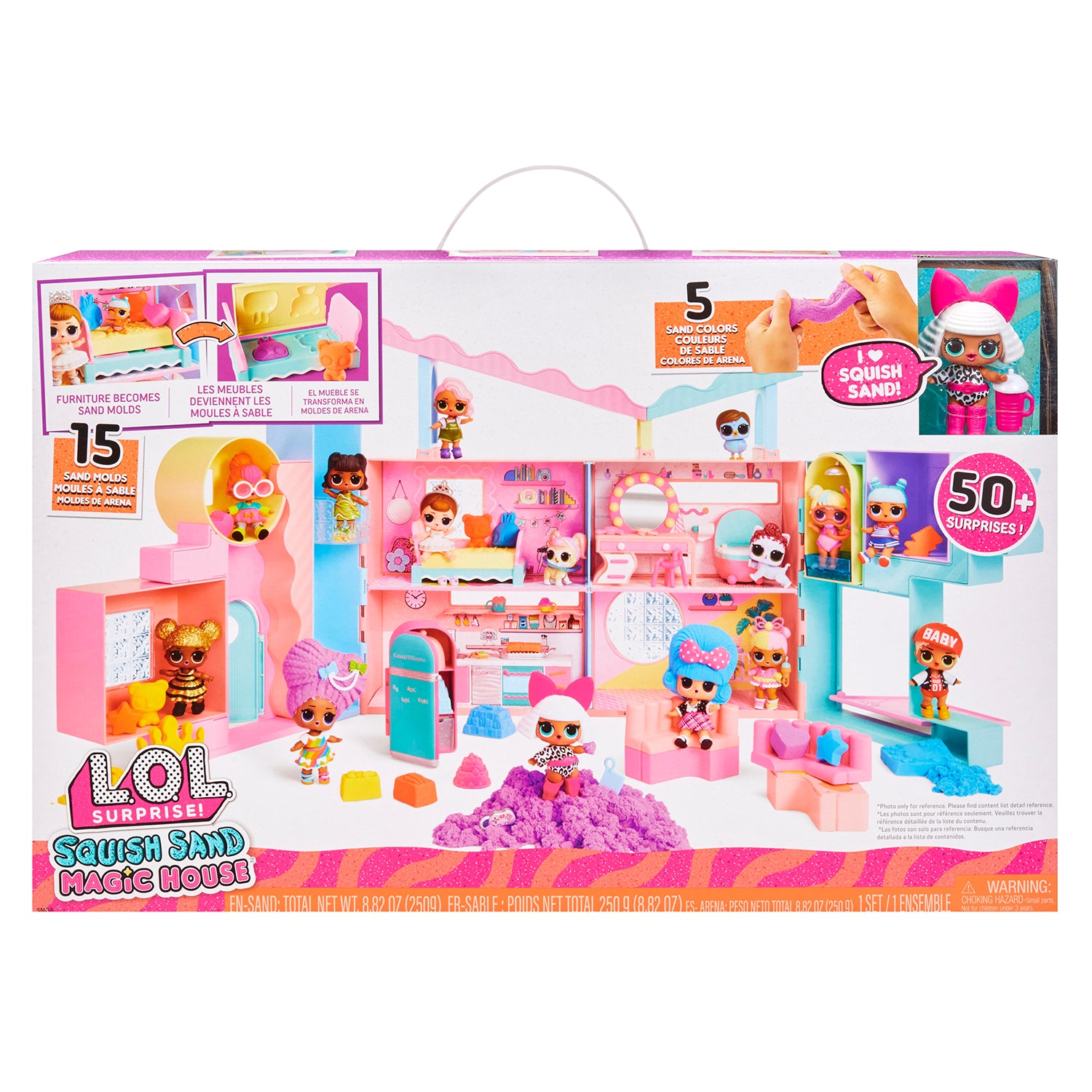 MGA ENTERTAINMENT - LOL Surprise Squish Sand Magic House con Tot Diva - Oltre 50 Sorprese