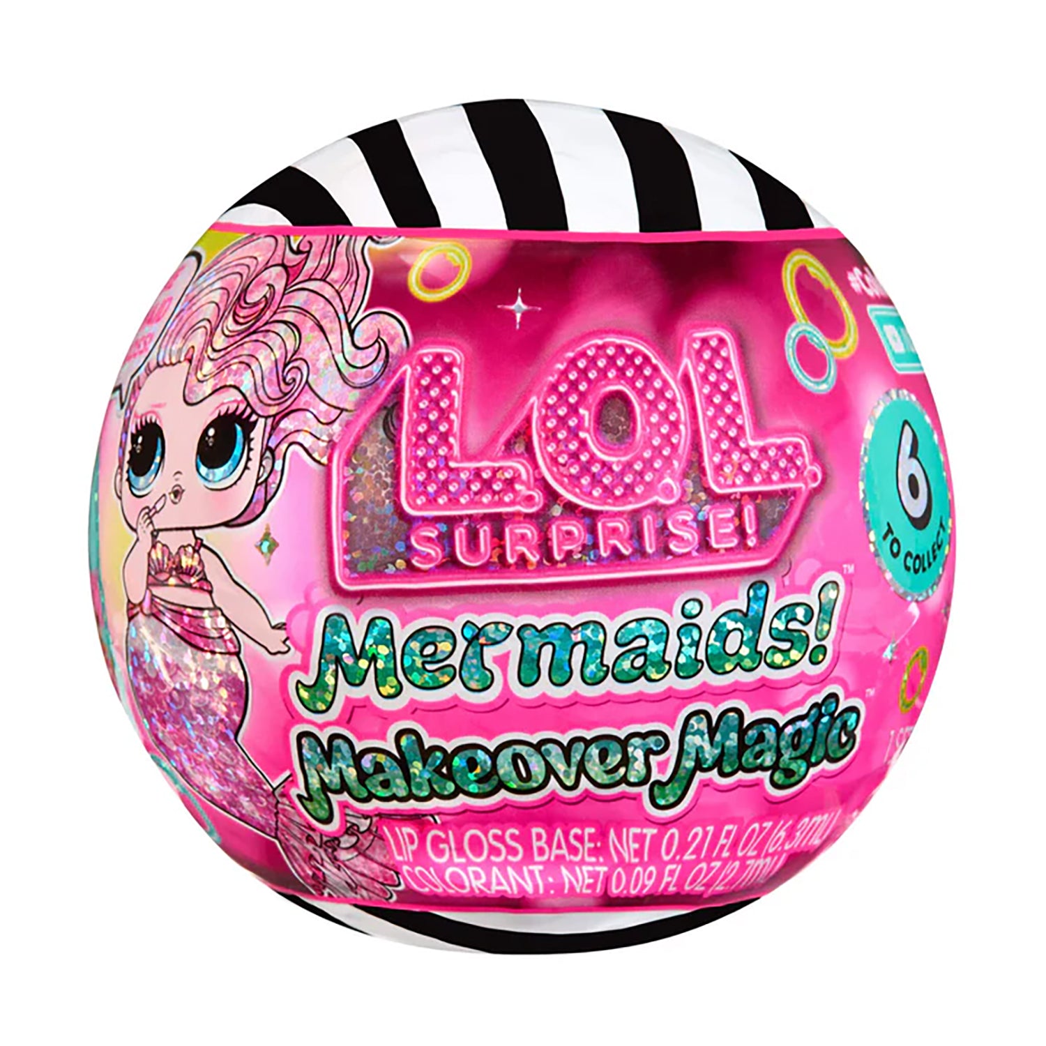 MGA ENTERTAINMENT - LOL Surprise Mermaids! Makeover Magic Tots - Bambola Sirena Sorpresa con Lucidalabbra DIY e Accessori