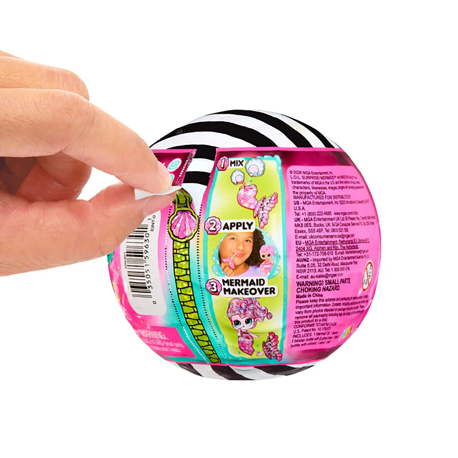 MGA ENTERTAINMENT - LOL Surprise Mermaids! Makeover Magic Tots - Bambola Sirena Sorpresa con Lucidalabbra DIY e Accessori