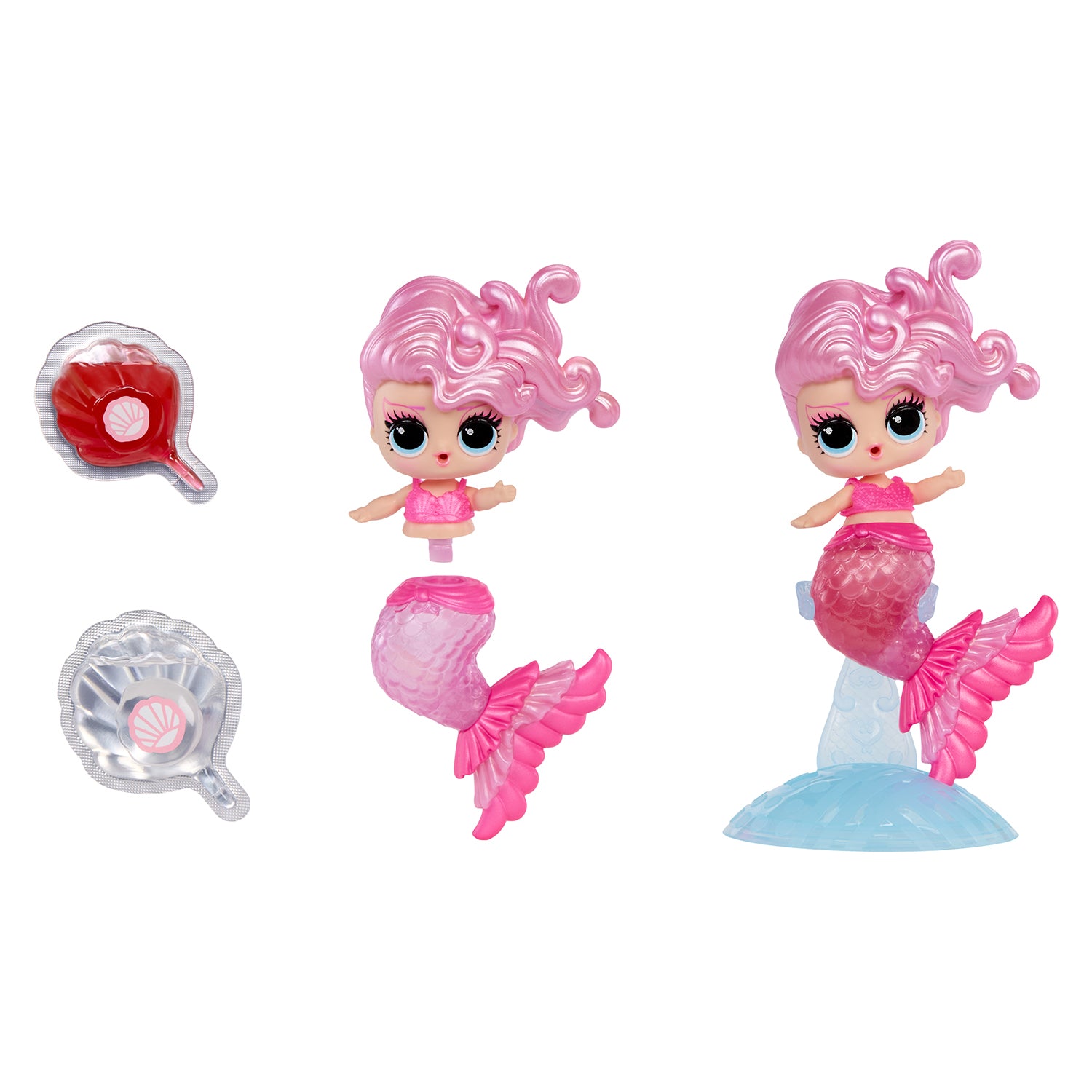 MGA ENTERTAINMENT - LOL Surprise Mermaids! Makeover Magic Tots - Bambola Sirena Sorpresa con Lucidalabbra DIY e Accessori