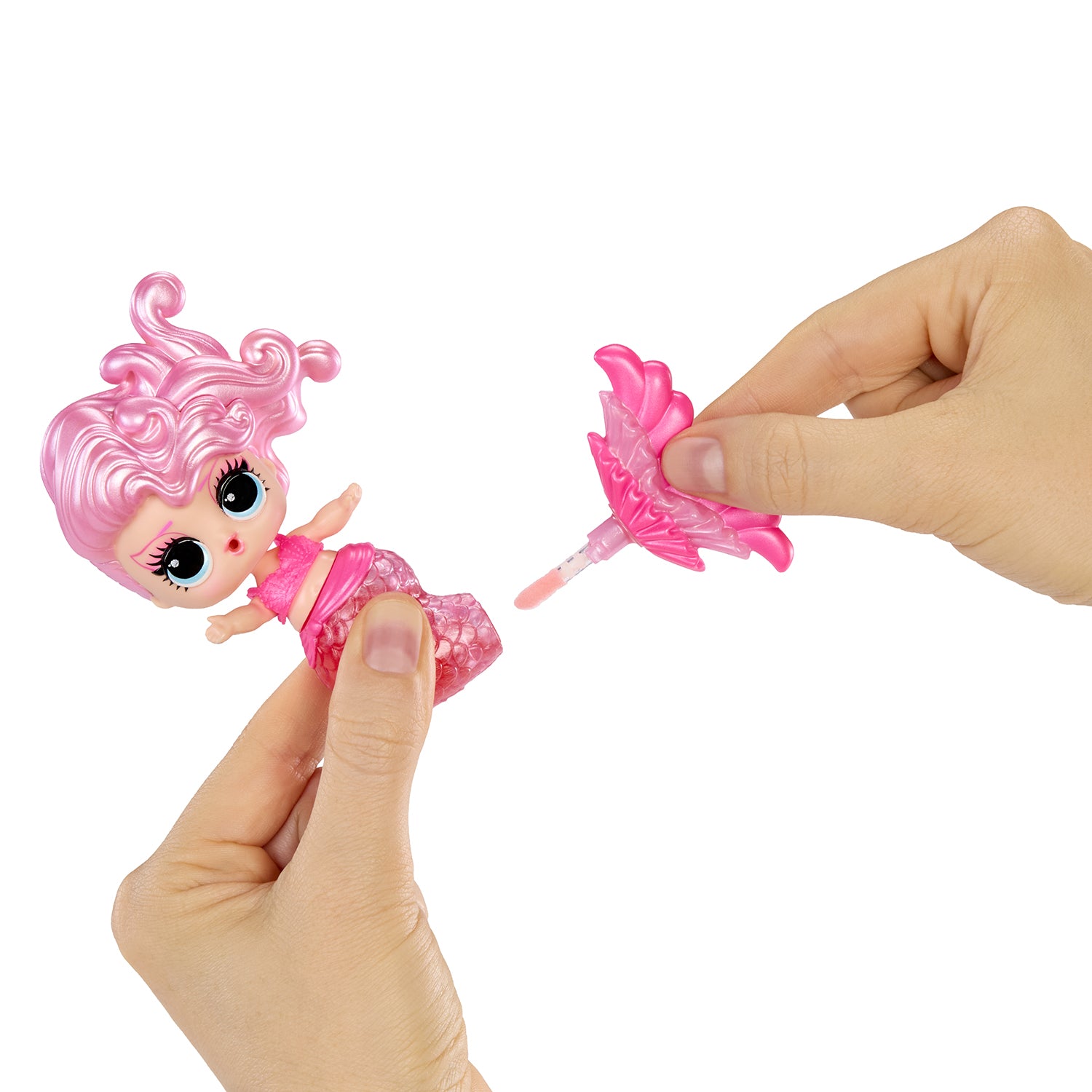 MGA ENTERTAINMENT - LOL Surprise Mermaids! Makeover Magic Tots - Bambola Sirena Sorpresa con Lucidalabbra DIY e Accessori