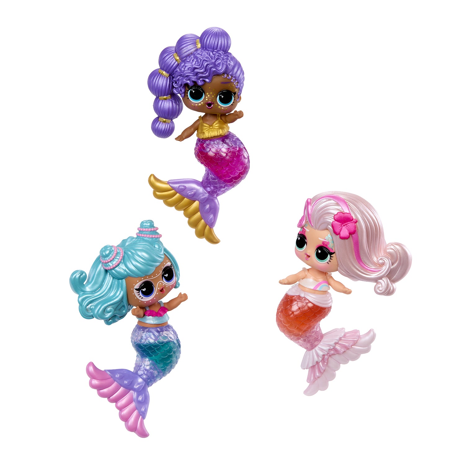 MGA ENTERTAINMENT - LOL Surprise Mermaids! Makeover Magic Tots - Bambola Sirena Sorpresa con Lucidalabbra DIY e Accessori