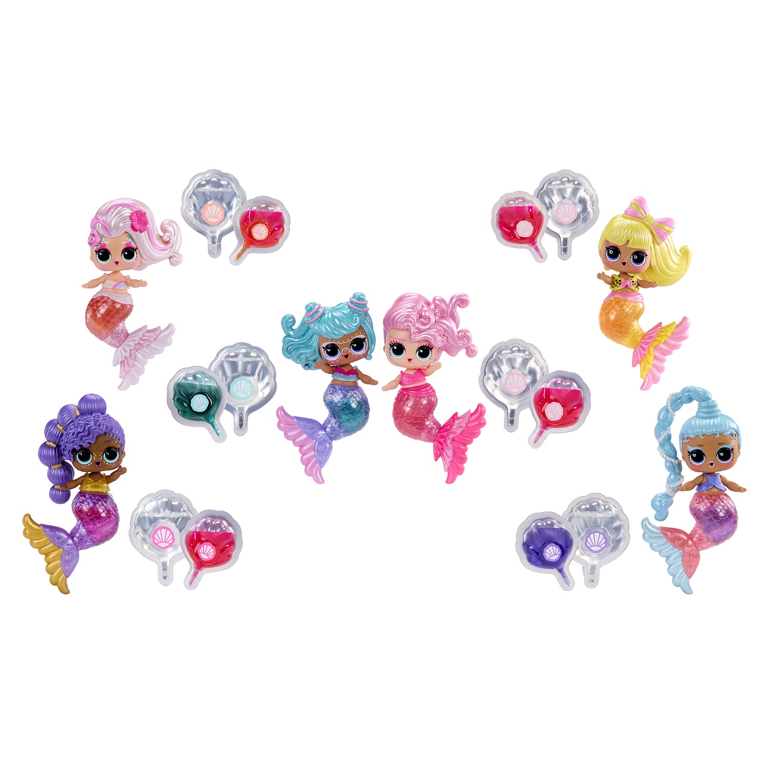 MGA ENTERTAINMENT - LOL Surprise Mermaids! Makeover Magic Tots - Bambola Sirena Sorpresa con Lucidalabbra DIY e Accessori