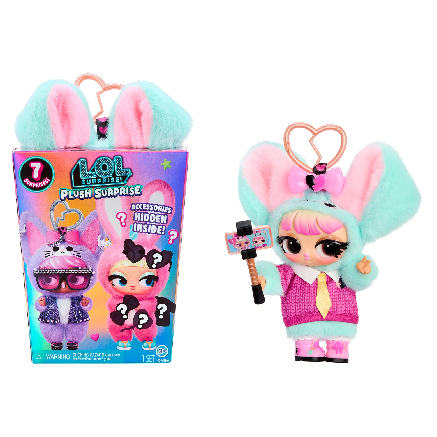 MGA ENTERTAINMENT - LOL Surprise Plush Surprise Personaggio Peluche con 7 Sorprese e Accessori 3+ Anni