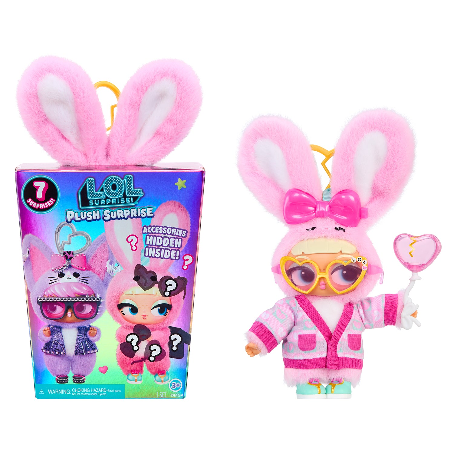 MGA ENTERTAINMENT - LOL Surprise Plush Surprise Personaggio Peluche con 7 Sorprese e Accessori 3+ Anni
