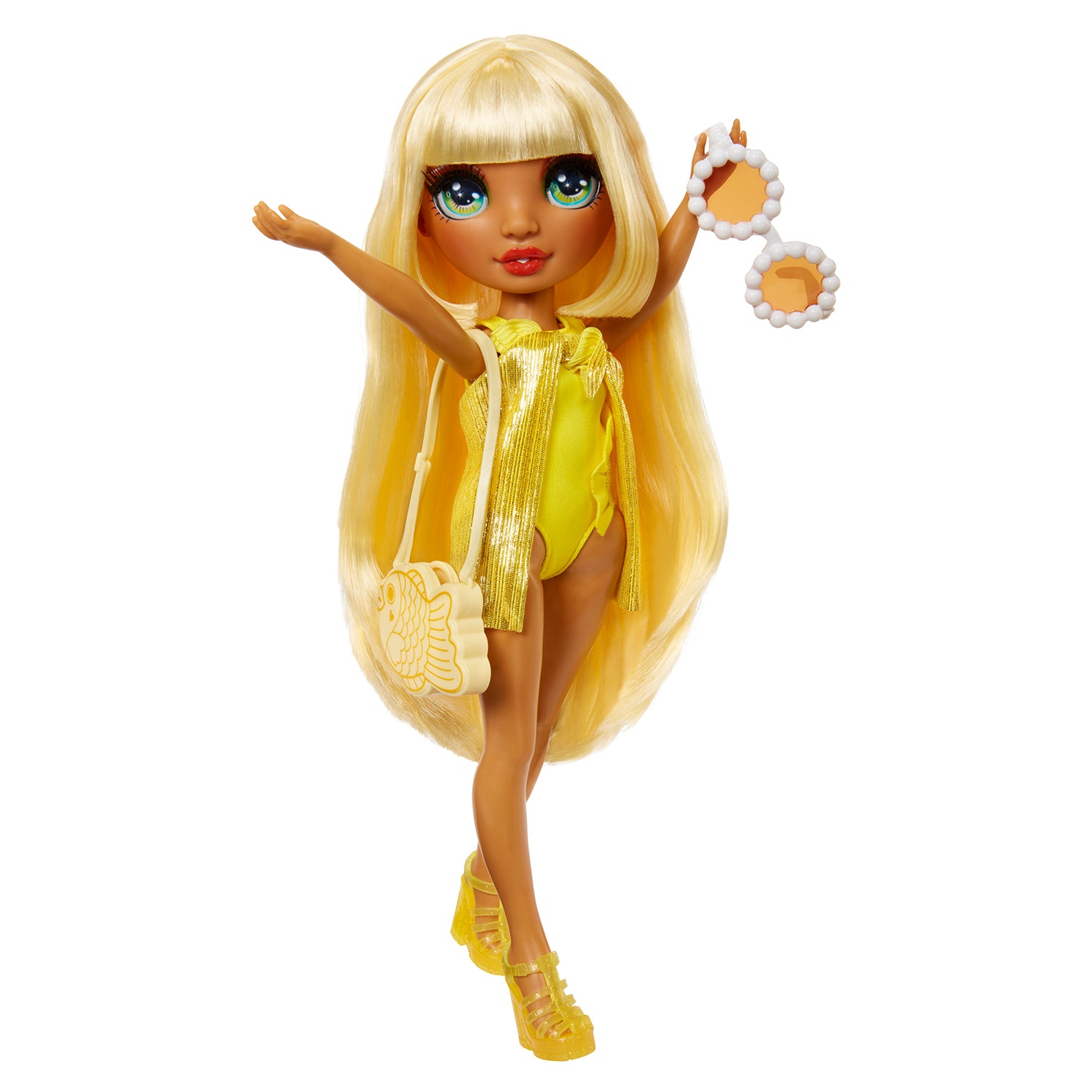 MGA ENTERTAINMENT - Rainbow High Swim & Style Fashion Doll con Pareo luccicante e Accessori