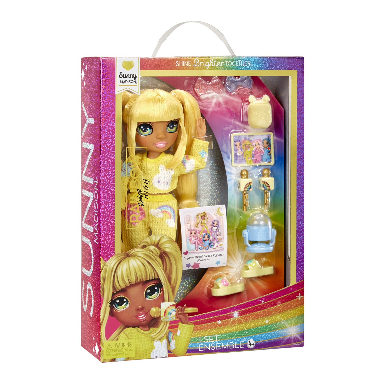 MGA ENTERTAINMENT - Rainbow High Junior High PJ Party Bambola Fashion con Pigiama e Accessori 4+ Anni