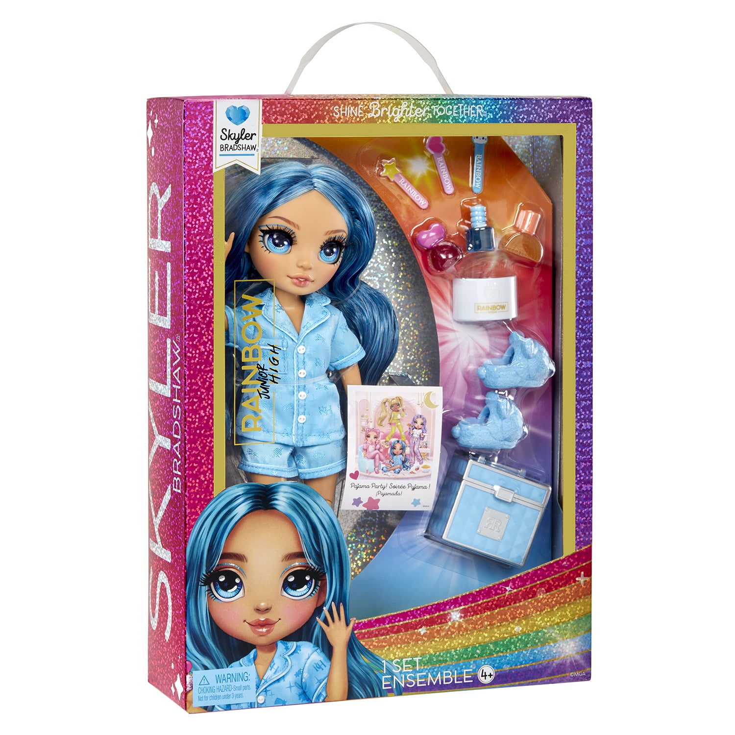 MGA ENTERTAINMENT - Rainbow High Junior High PJ Party Bambola Fashion con Pigiama e Accessori 4+ Anni