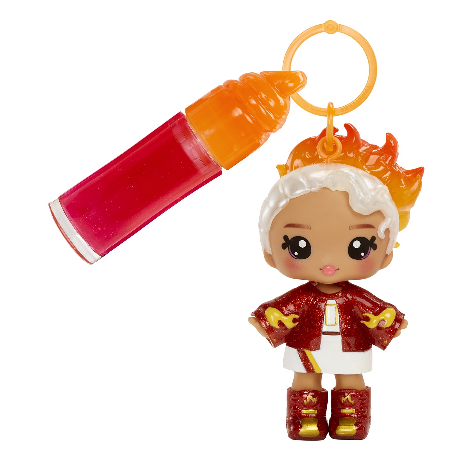 MGA ENTERTAINMENT - Yummiland Lip Gloss Doll Amber Cinnamon Serie 2 con Kit Crea Lucidalabbra 4+ Anni