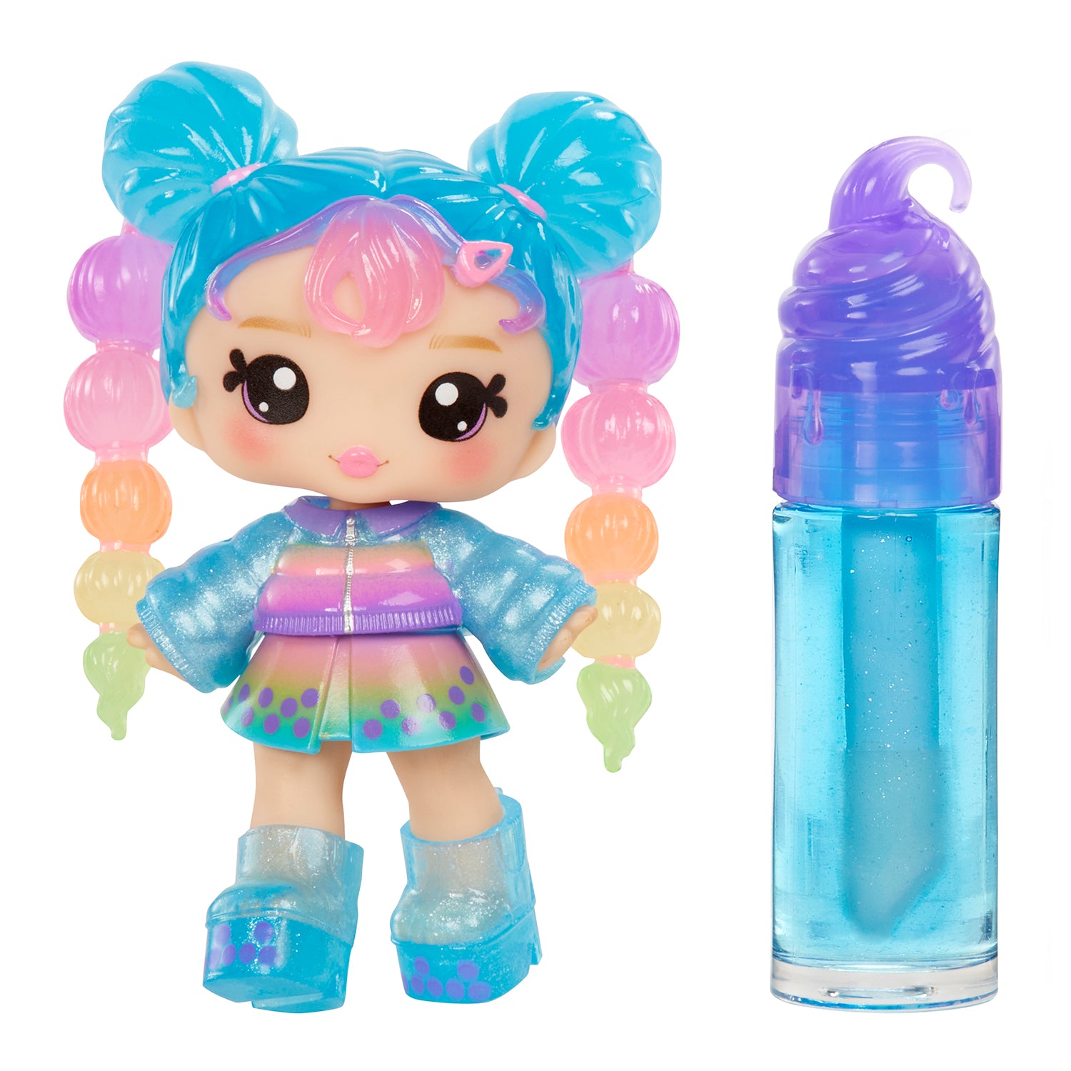 MGA ENTERTAINMENT - Yummiland Lip Gloss Doll Britney Boba Serie 2 con Kit Crea Lucidalabbra 4+ Anni
