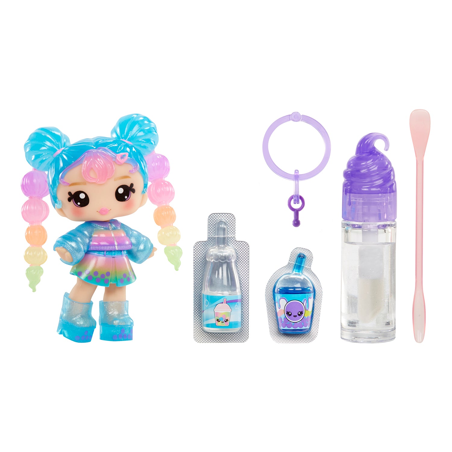 MGA ENTERTAINMENT - Yummiland Lip Gloss Doll Britney Boba Serie 2 con Kit Crea Lucidalabbra 4+ Anni