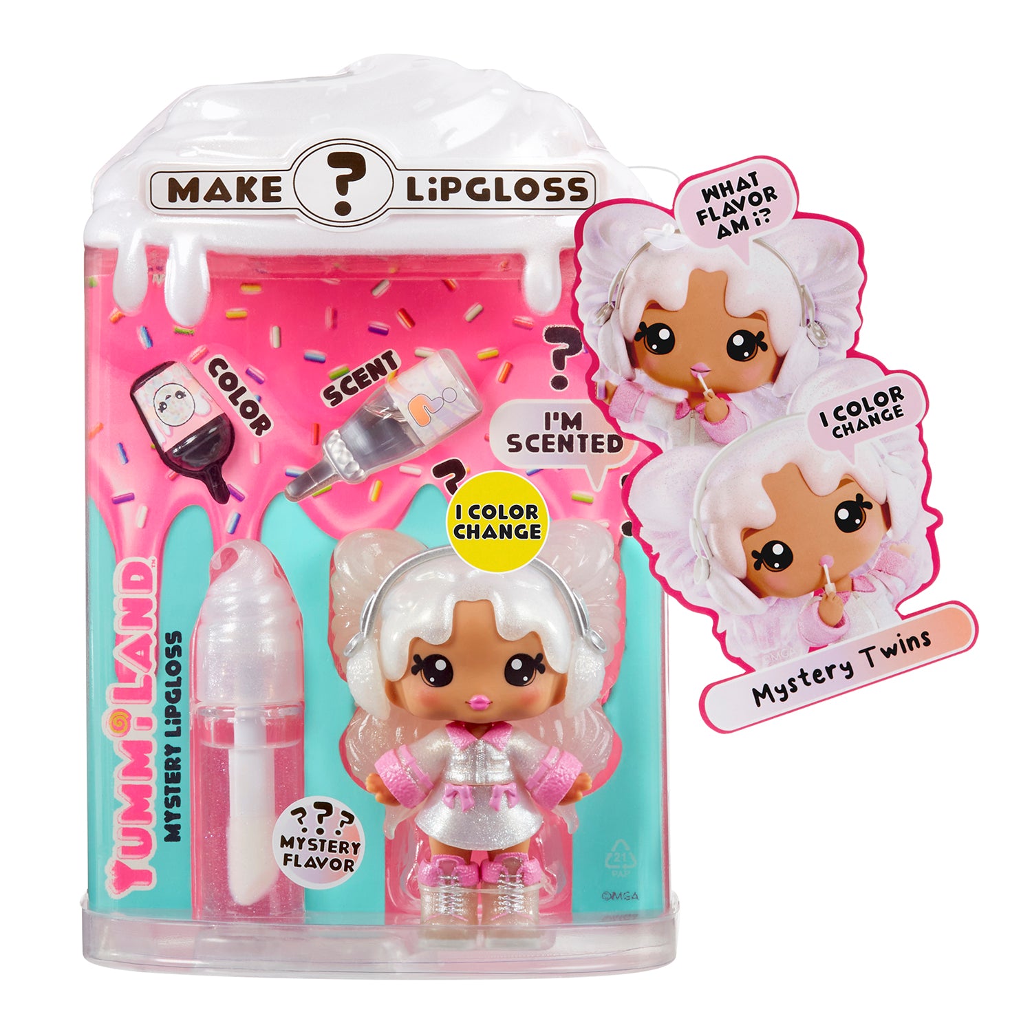 MGA ENTERTAINMENT - Yummiland Lip Gloss Doll Mystery Serie 2 con Sorpresa e Kit Crea Lucidalabbra 4+ Anni