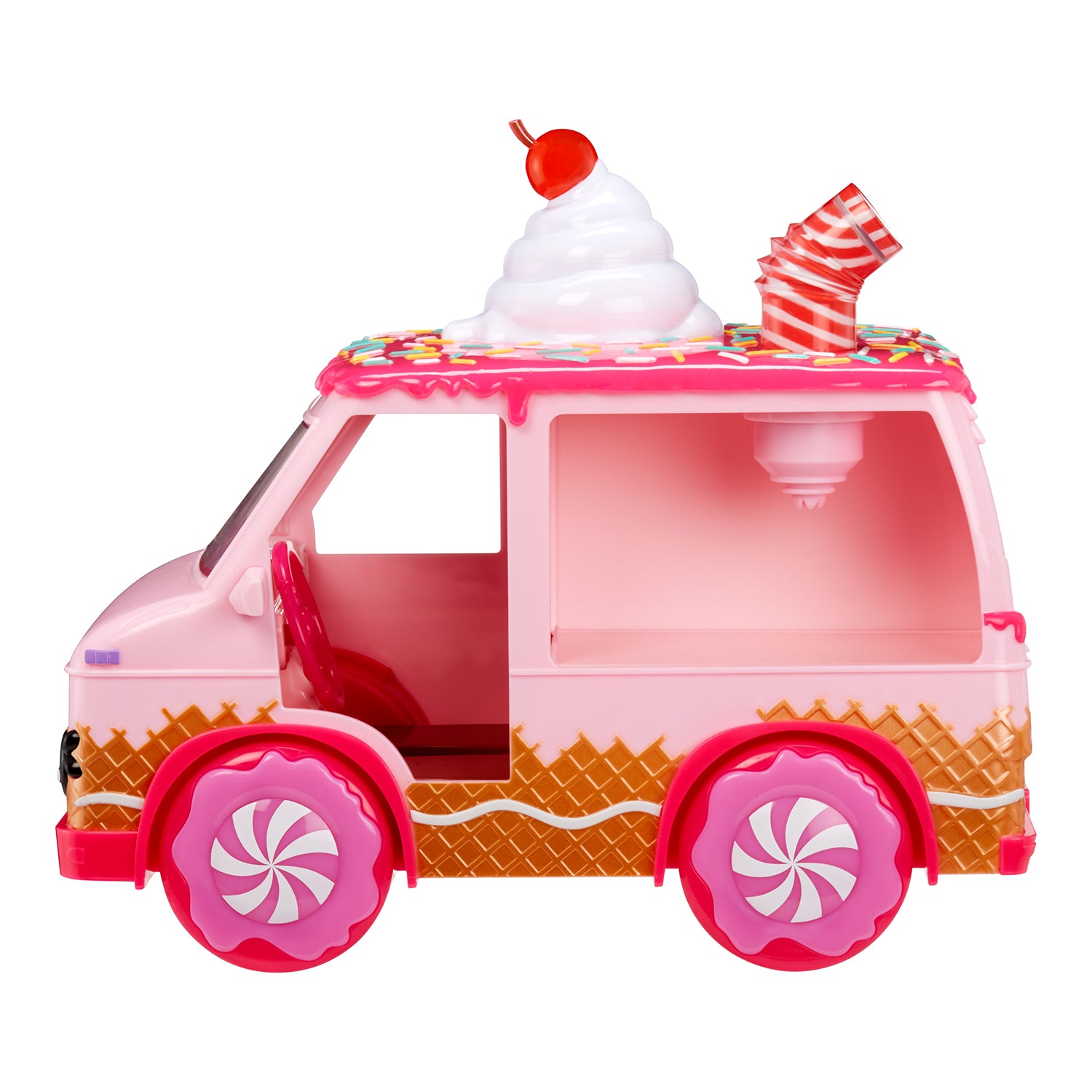 MGA ENTERTAINMENT - Yummiland Lip Gloss Truck con 2 Num Noms e Kit Crea Lucidalabbra 4+ Anni