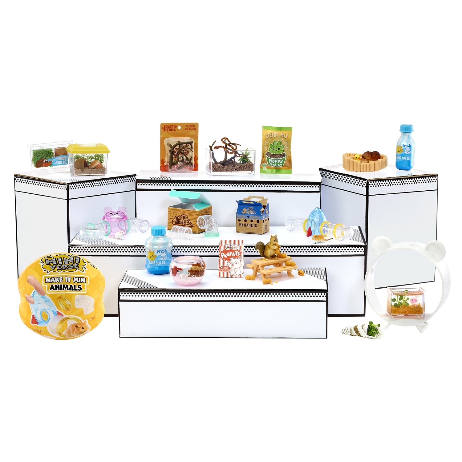 MGA ENTERTAINMENT - Miniverse Make It Mini Animals Series 2 Mini Animale con Habitat a Sorpresa 8+ Anni