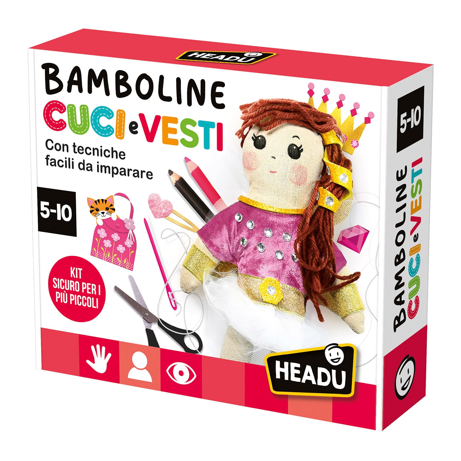 HEADU - Bamboline Cuci e Vesti Kit Creativo di Cucito per Bambini