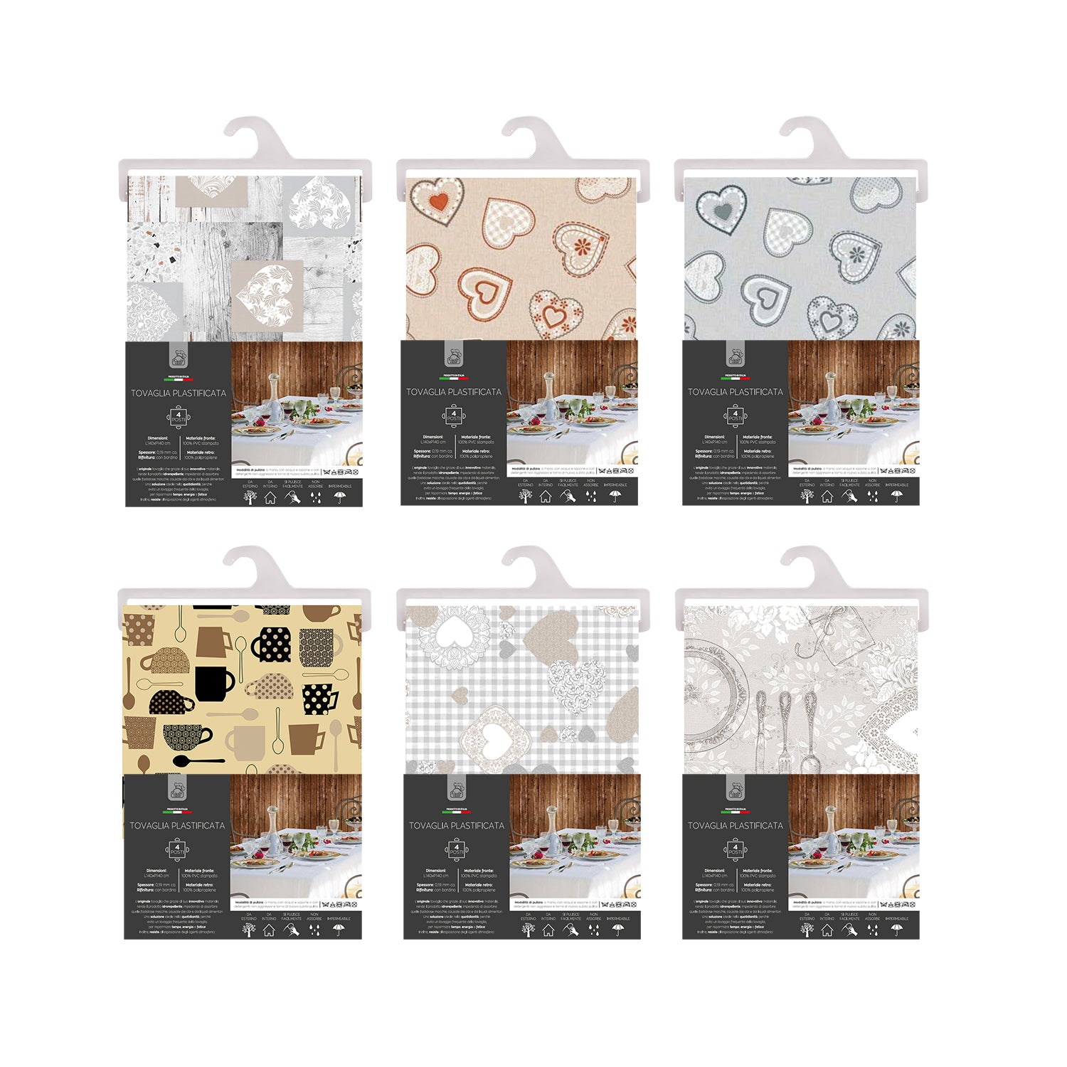 GUSTO CASA - Tovaglia antimacchia 4 posti 140x140cm