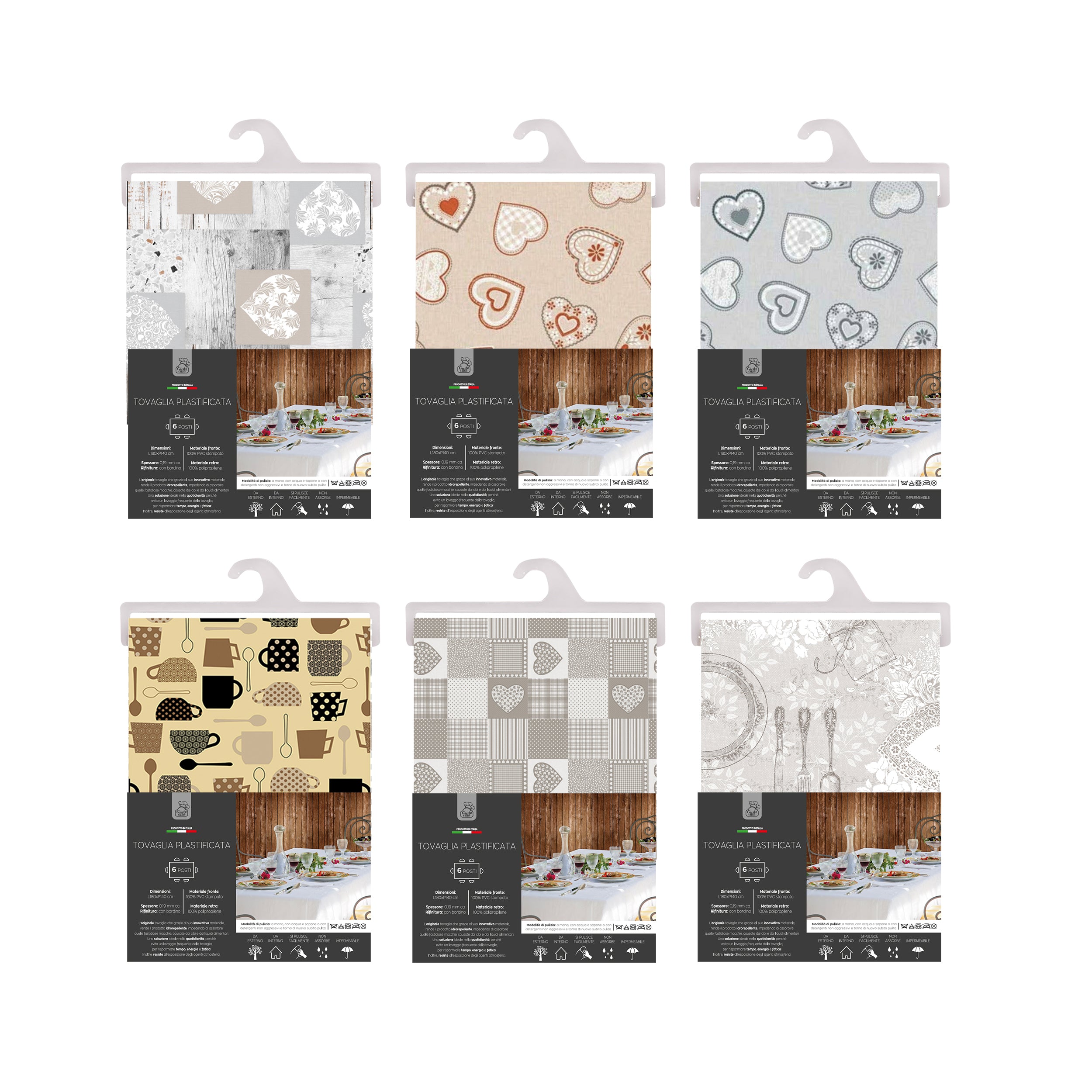 GUSTO CASA - Tovaglia antimacchia 6 posti 140x180 cm