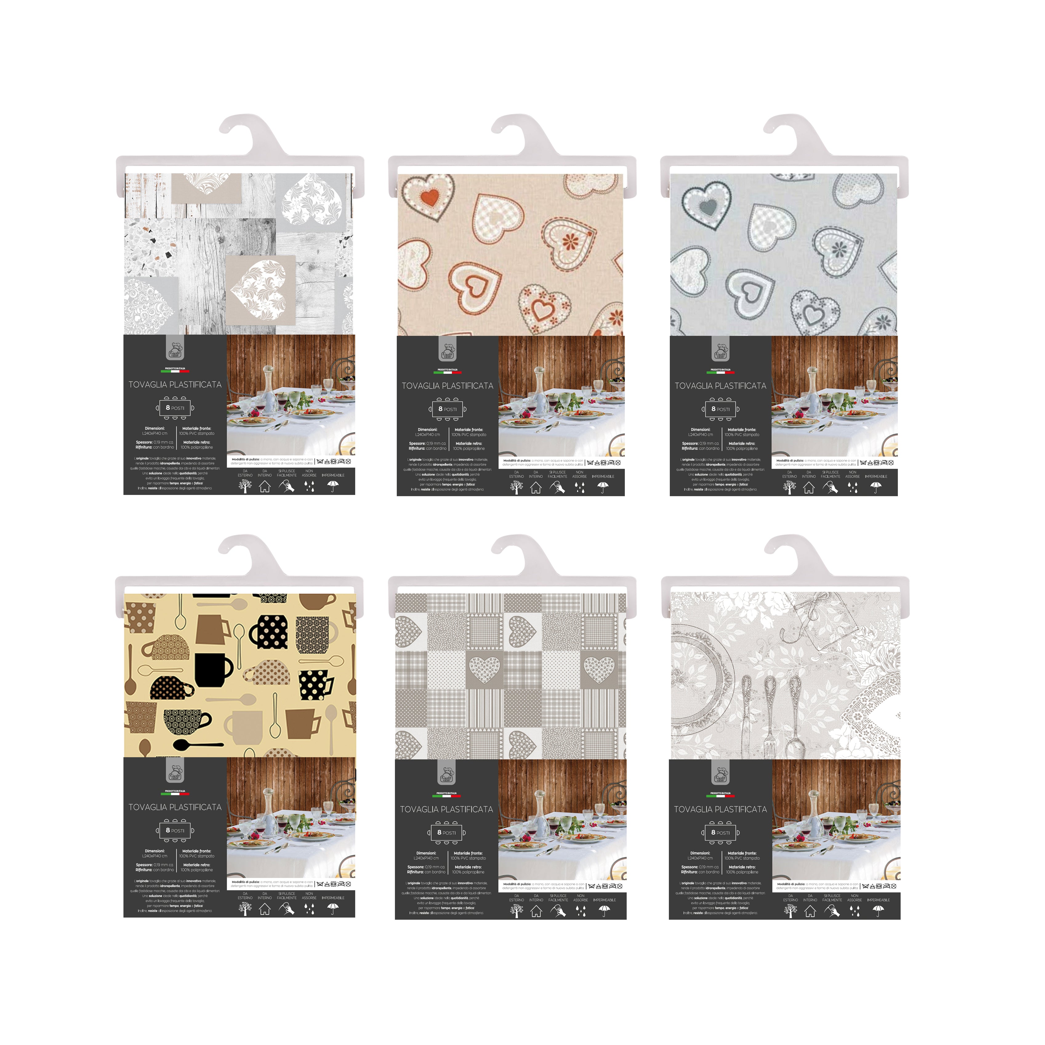 GUSTO CASA - Tovaglia antimacchia 8 posti 140x240cm