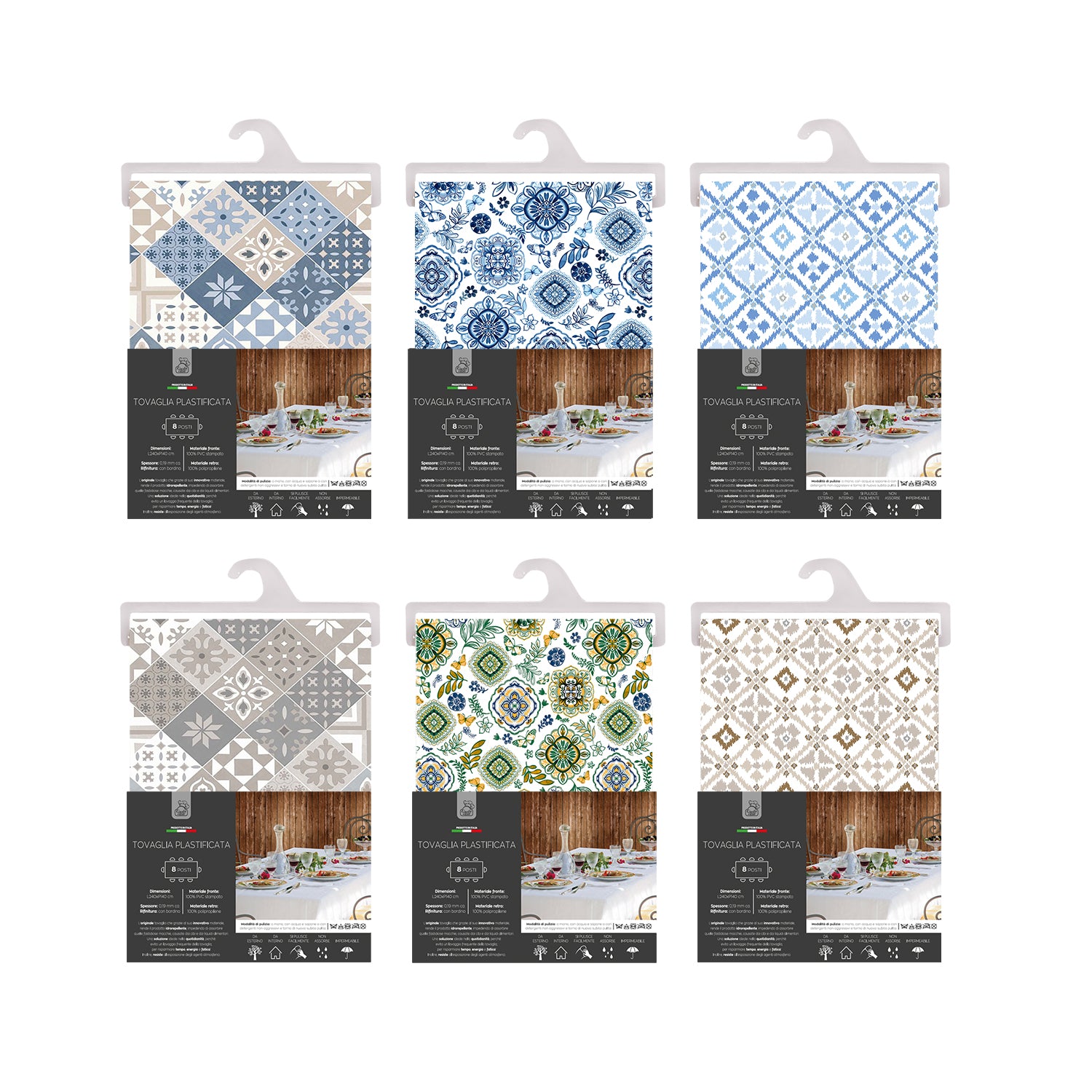 GUSTO CASA - Tovaglia antimacchia 8 posti 140x240 cm