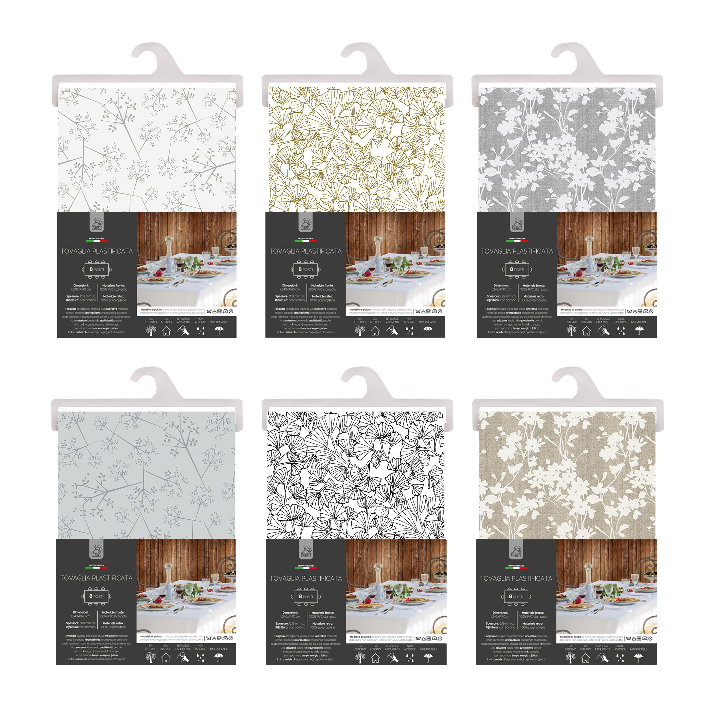 GUSTO CASA - Tovaglia antimacchia 8 posti 140x240 cm