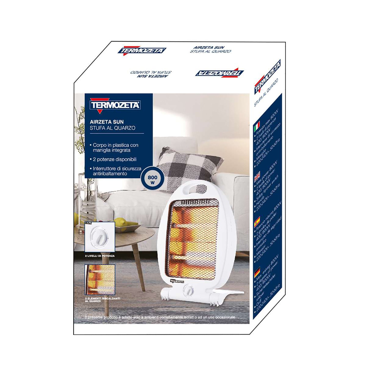 TERMOZETA - Stufa al quarzo Airzeta Sun 800 Watt