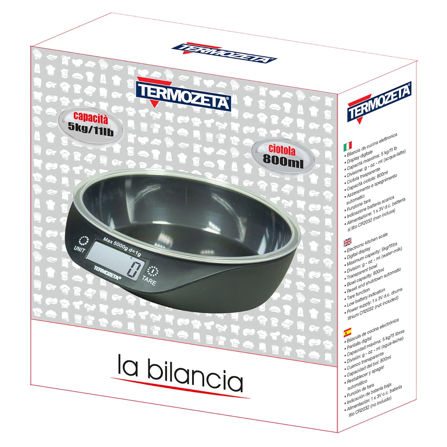 TERMOZETA - Bilancia da Cucina Elettronica La Bilancia 5kg