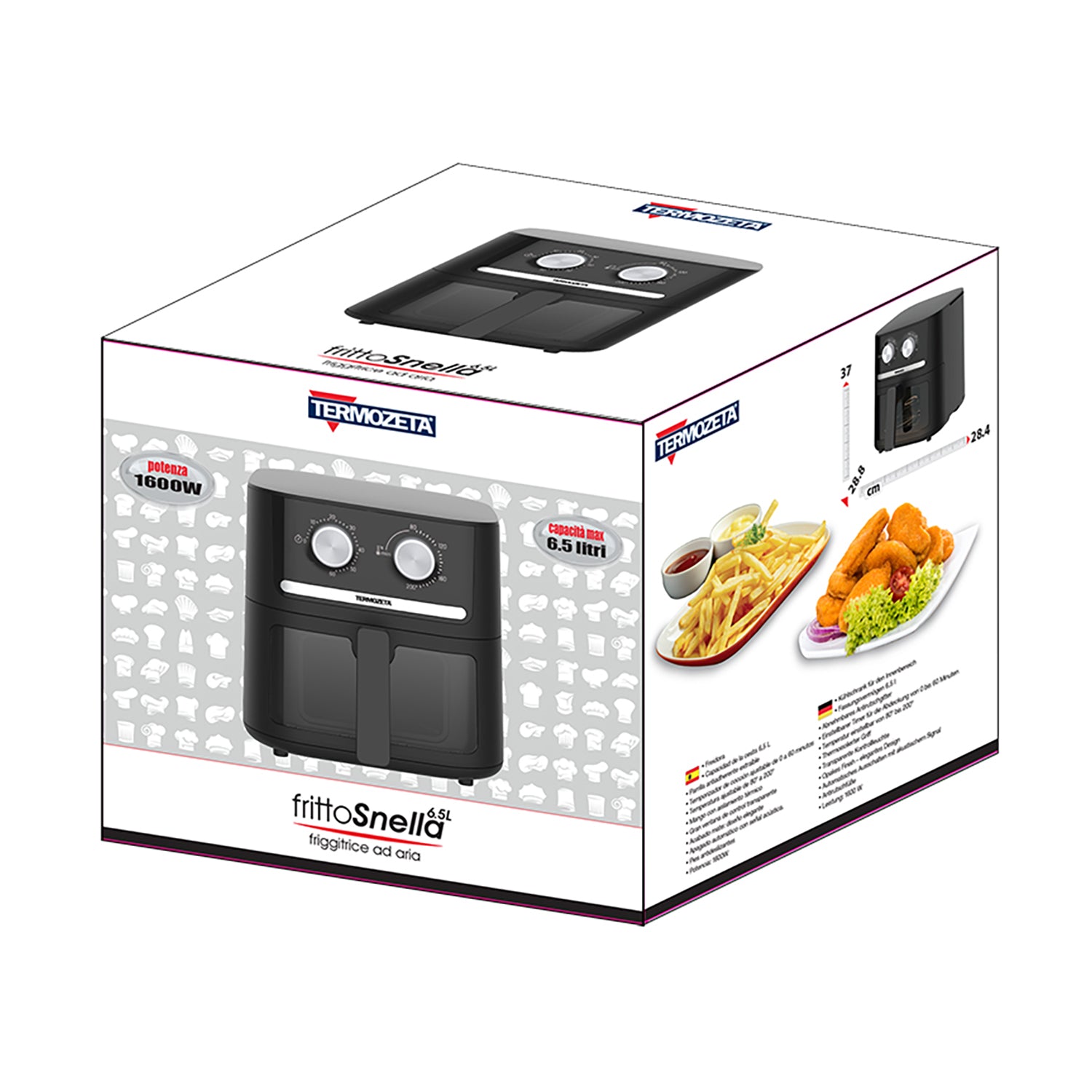 TERMOZETA - Friggitrice ad Aria FrittoSnella 6,5 Litri 1600 Watt