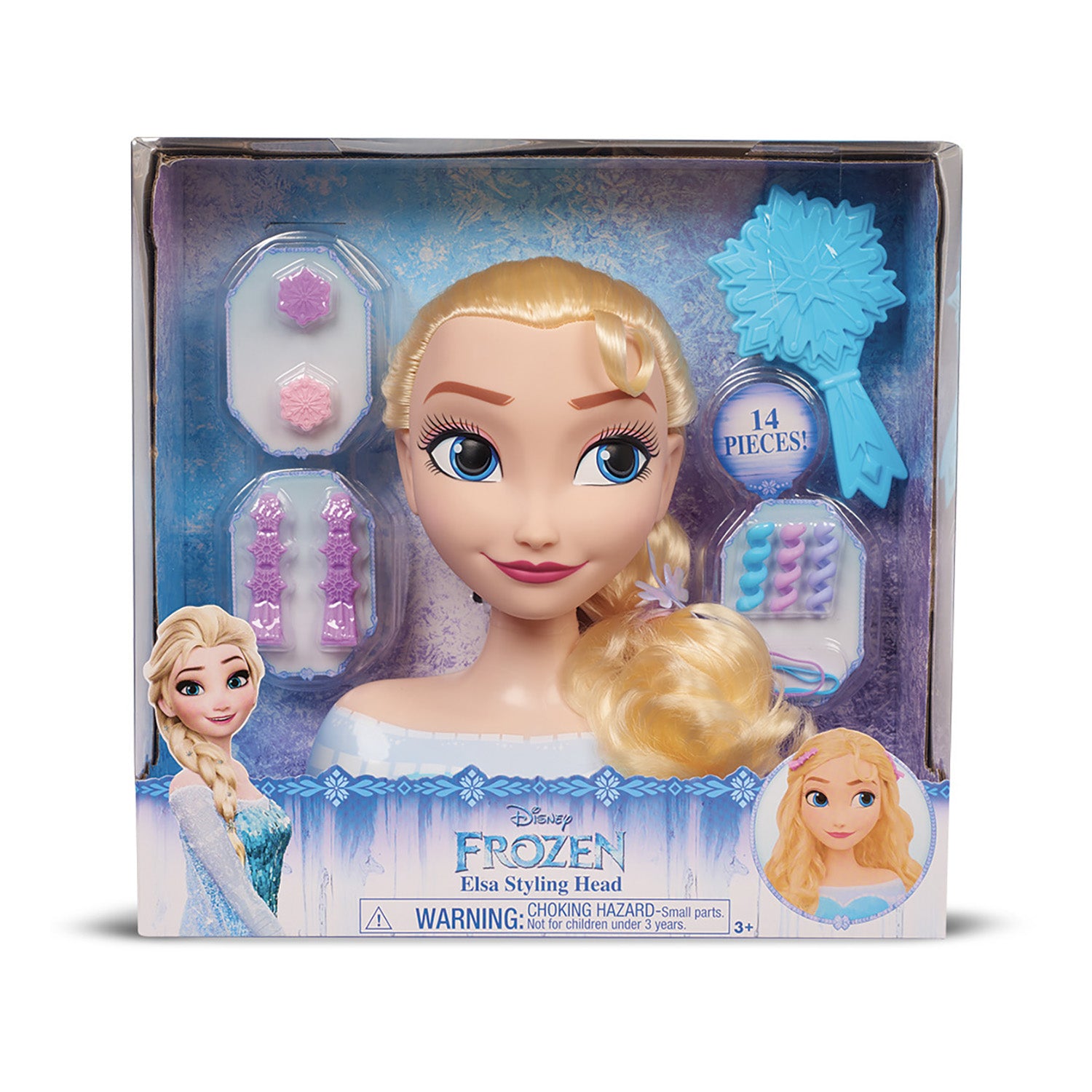 GRANDI GIOCHI - Disney Frozen II Elsa Styling Head - Testa da Pettinare con 14 Accessori