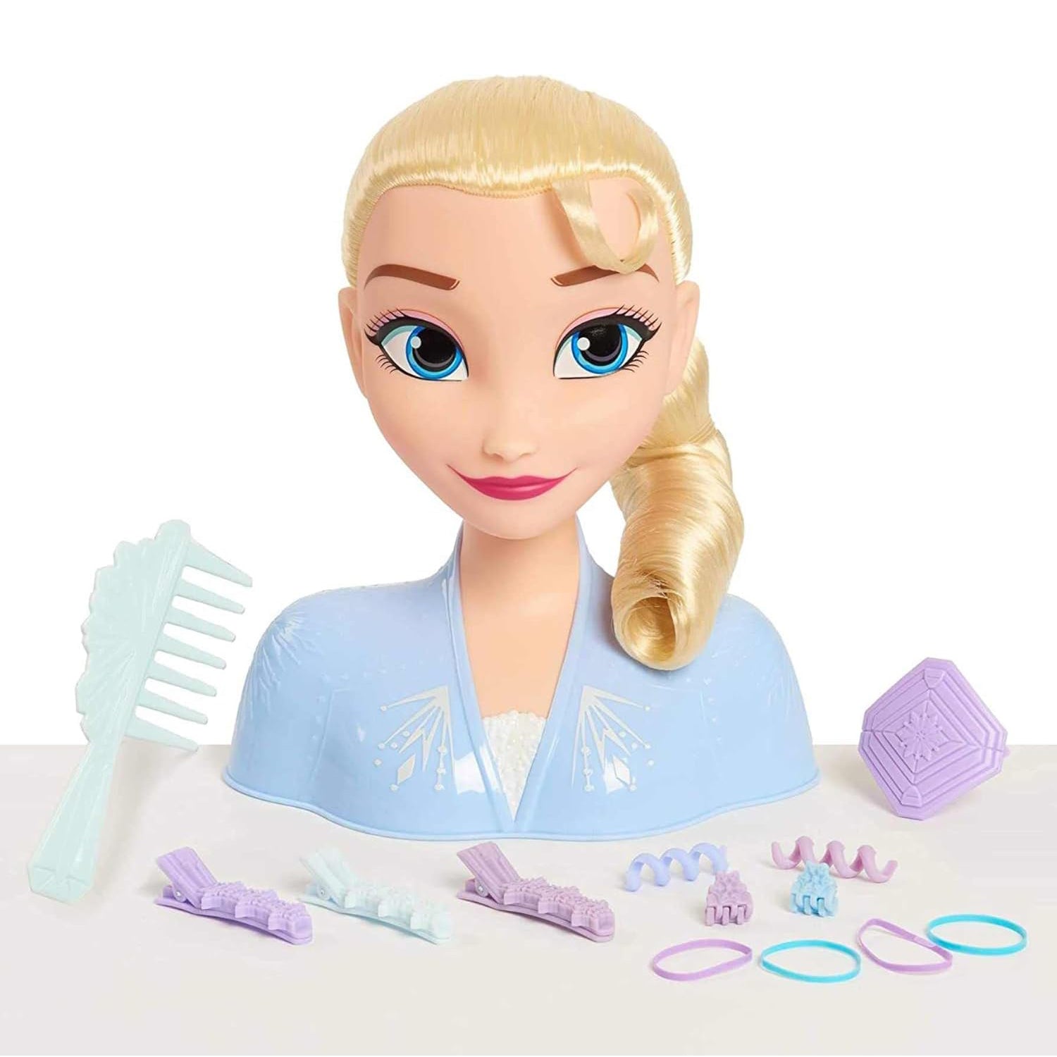 GRANDI GIOCHI - Disney Frozen II Elsa Styling Head - Testa da Pettinare con 14 Accessori
