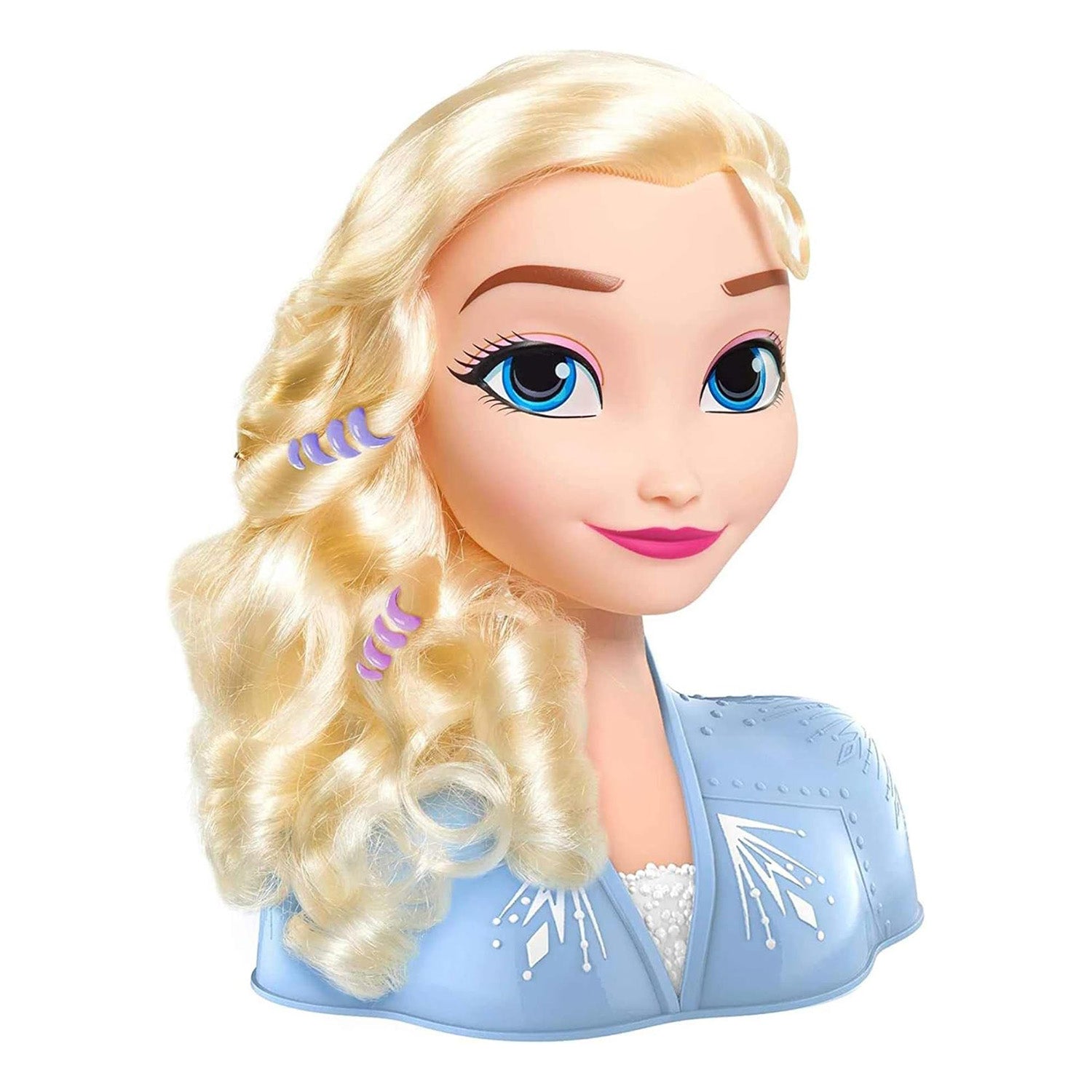 GRANDI GIOCHI - Disney Frozen II Elsa Styling Head - Testa da Pettinare con 14 Accessori