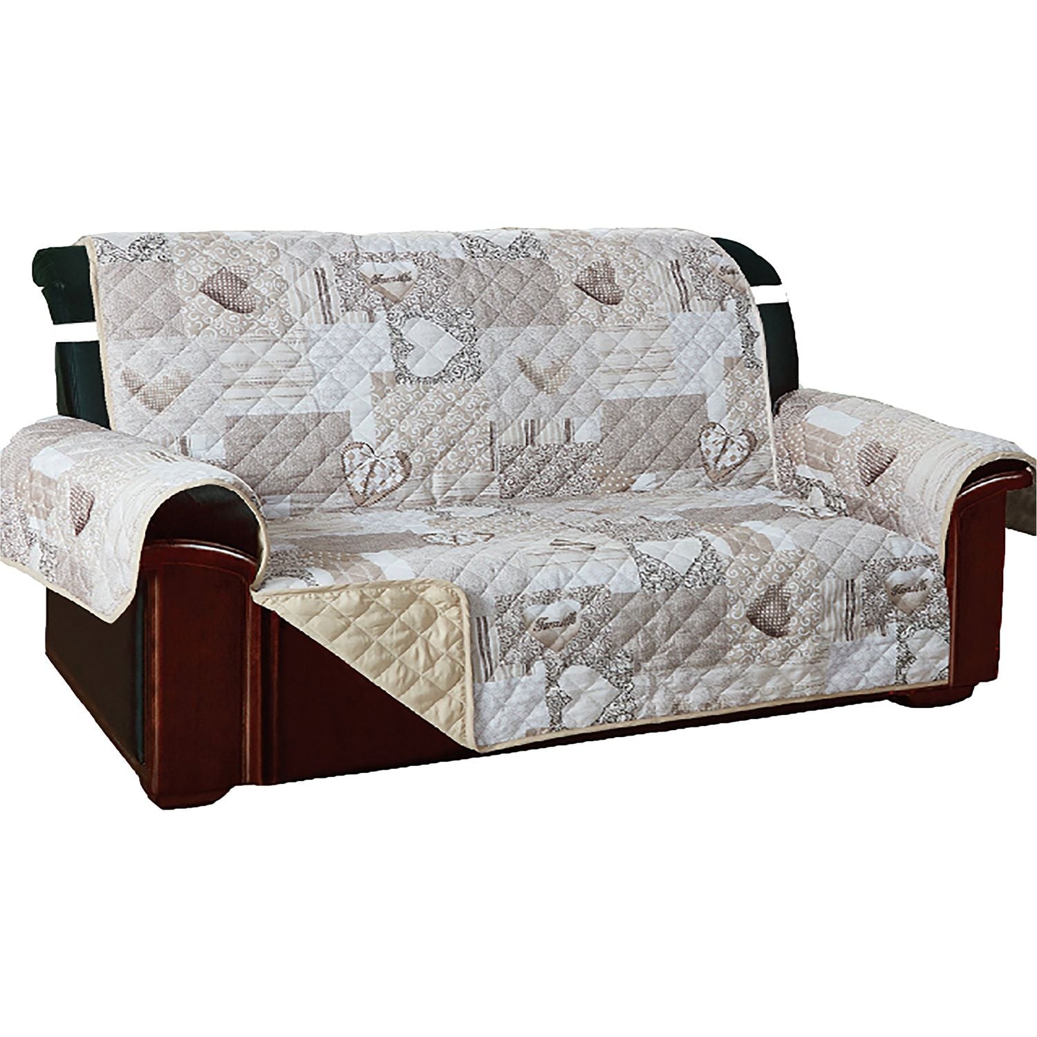 VALTEX - Copridivano Kino Trapuntato 3 posti Double Face Beige 279x179 cm