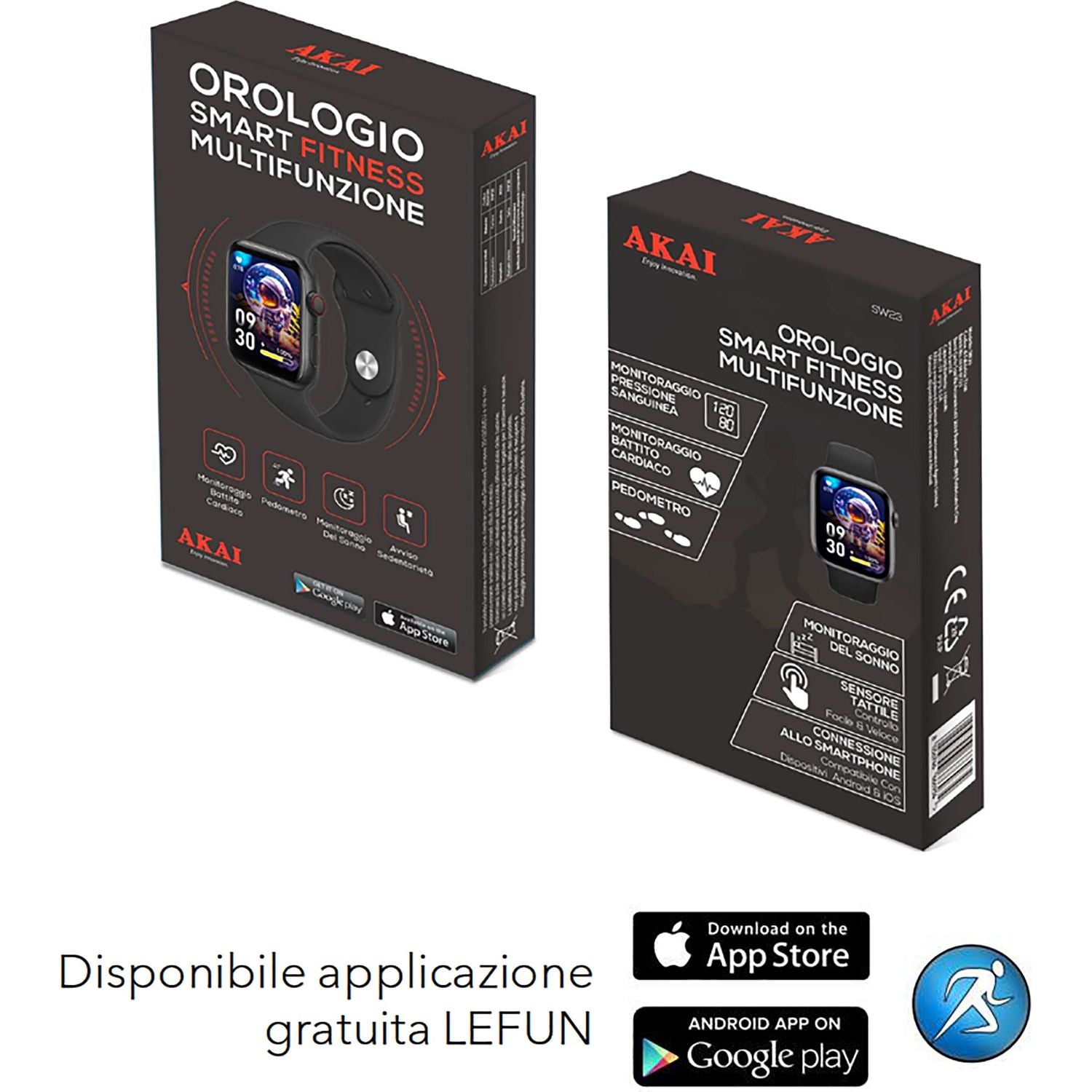 AKAI - Orologio Smart Fitness Multifunzione SW23