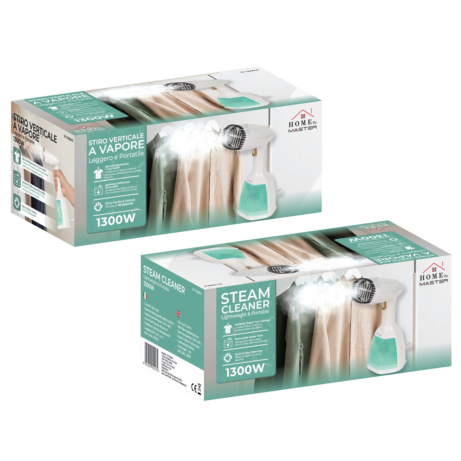 MASTER - Ferro da Stiro Verticale a Vapore Portatile 1300 Watt
