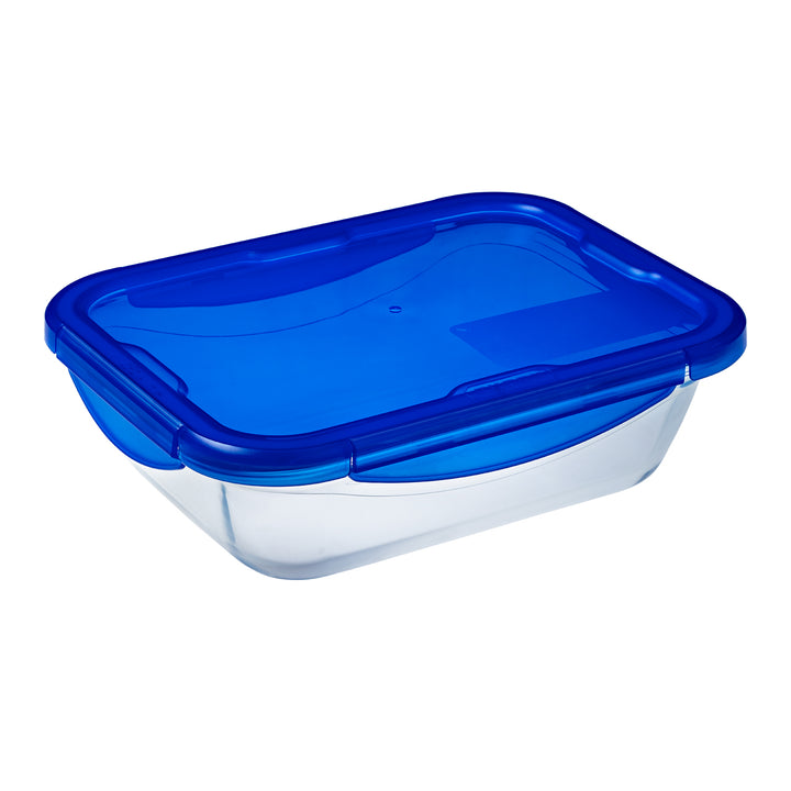 PYREX - Contenitore Rettangolare in vetro con coperchio ermetico Linea Cook & Go 30x23 cm